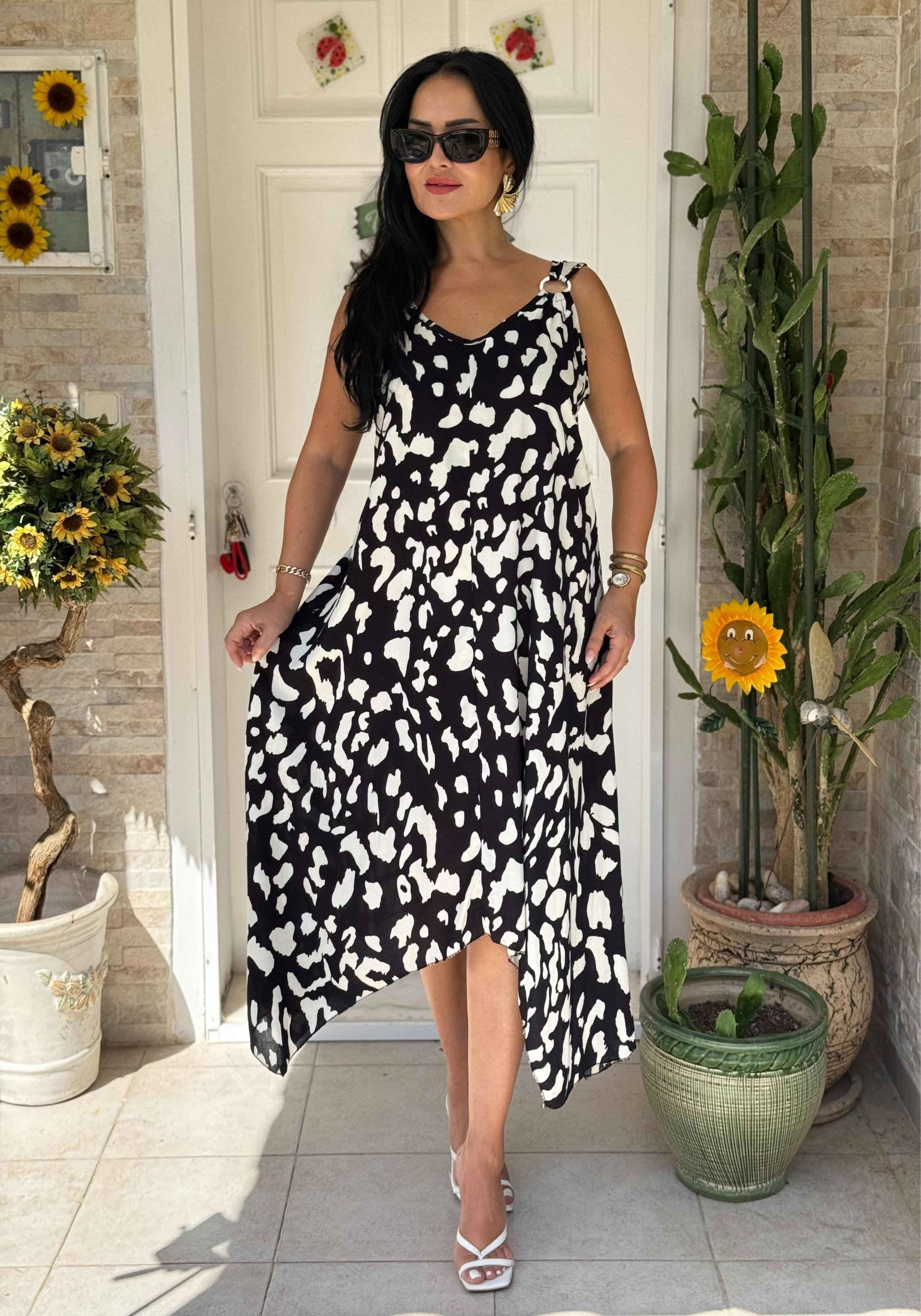 4819 Melina  halka detaylı elbise4819