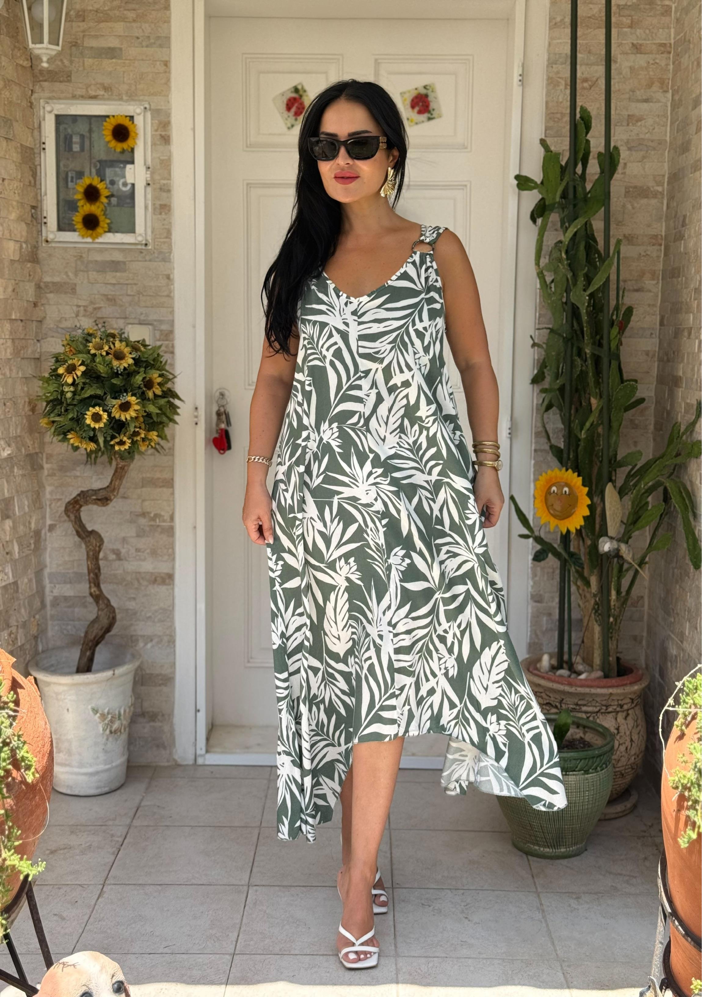 4819 Melina           halka detaylı elbise4819