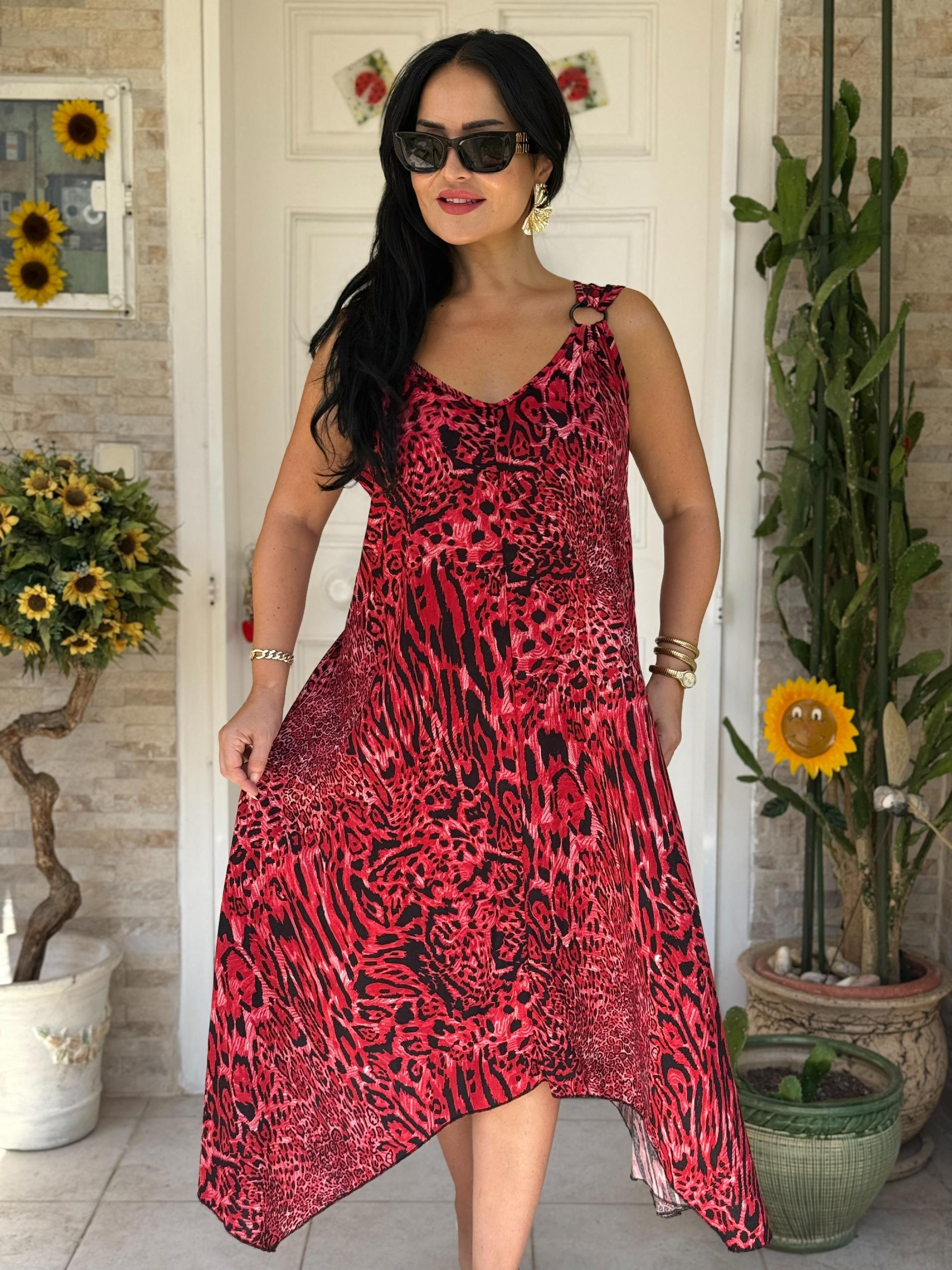 4819 Melina         halka detaylı elbise4819