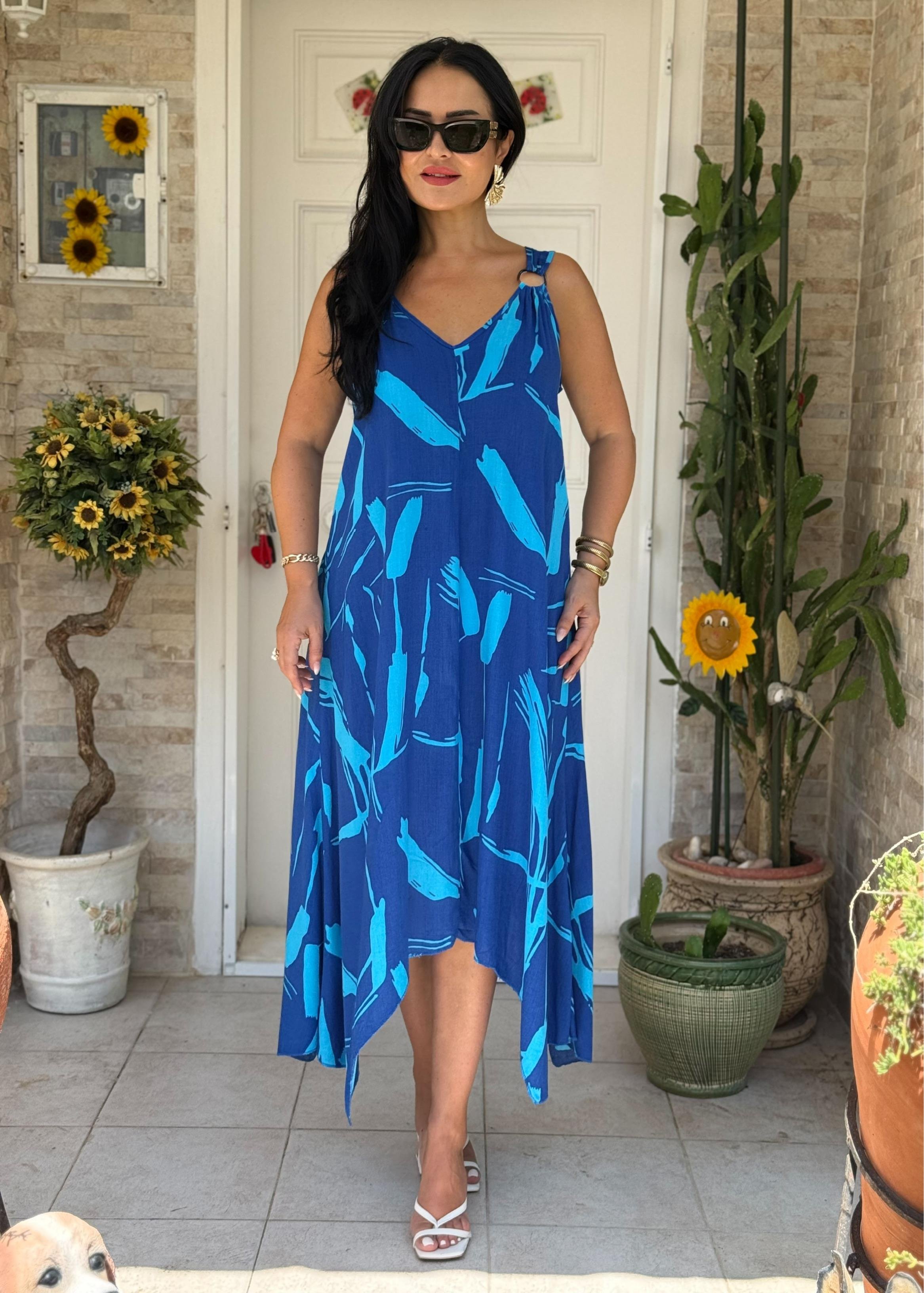 4819 Melina          halka detaylı elbise4819