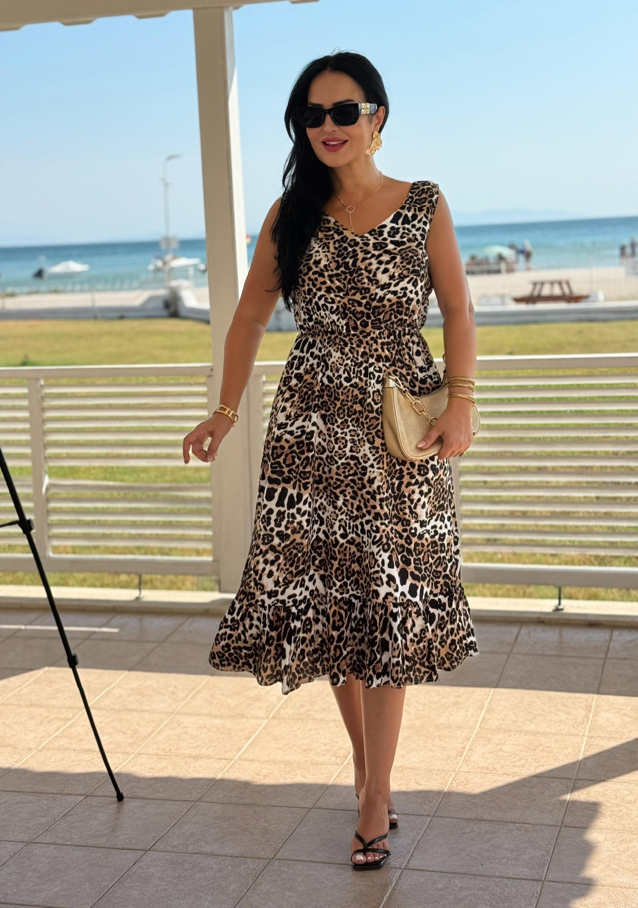 4820 Sophia   sıfır kol eteği volanlı elbise4820