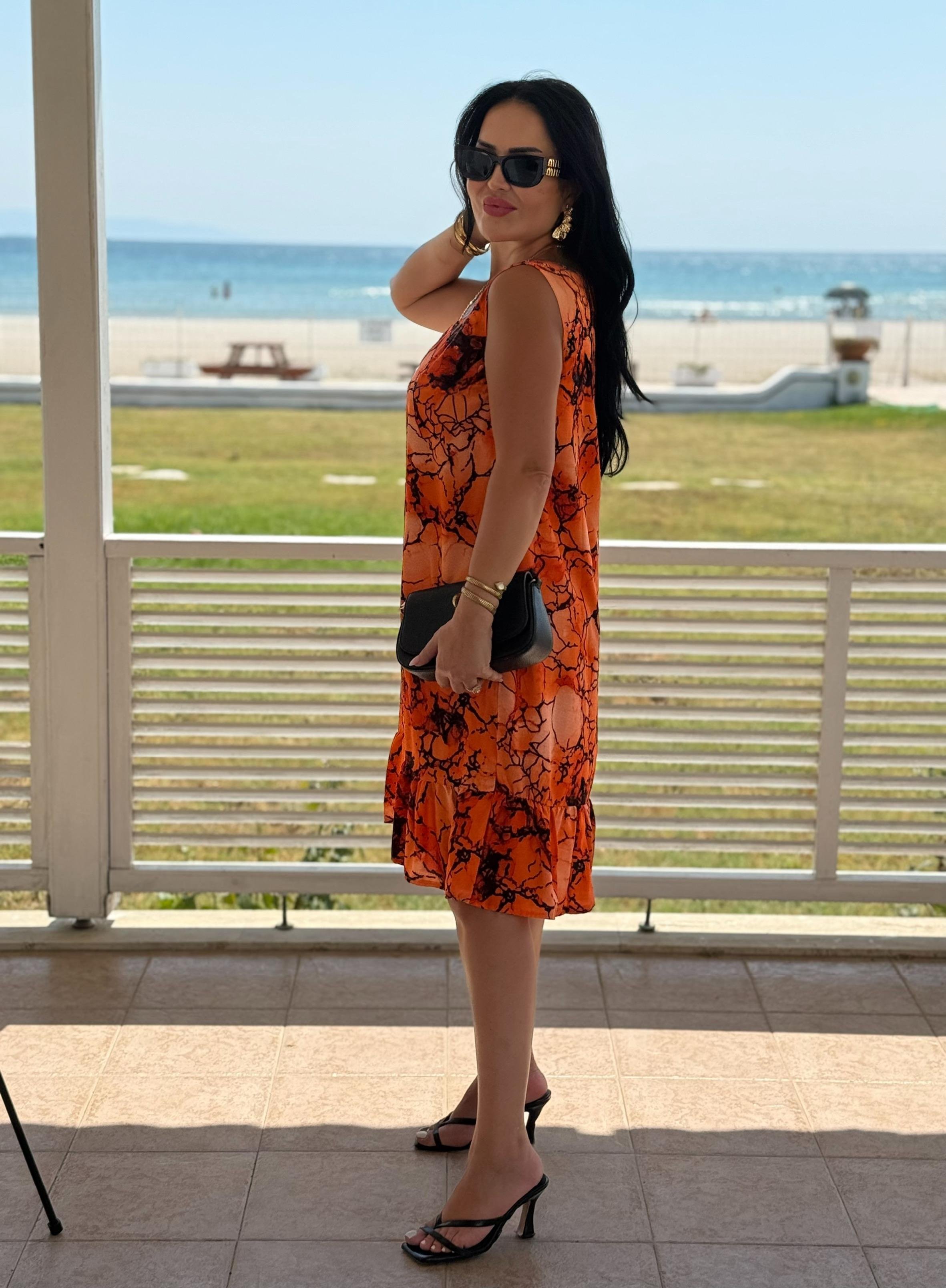 4821  Minso      sıfır kol bisiklet yaka eteği volanlı elbise4821