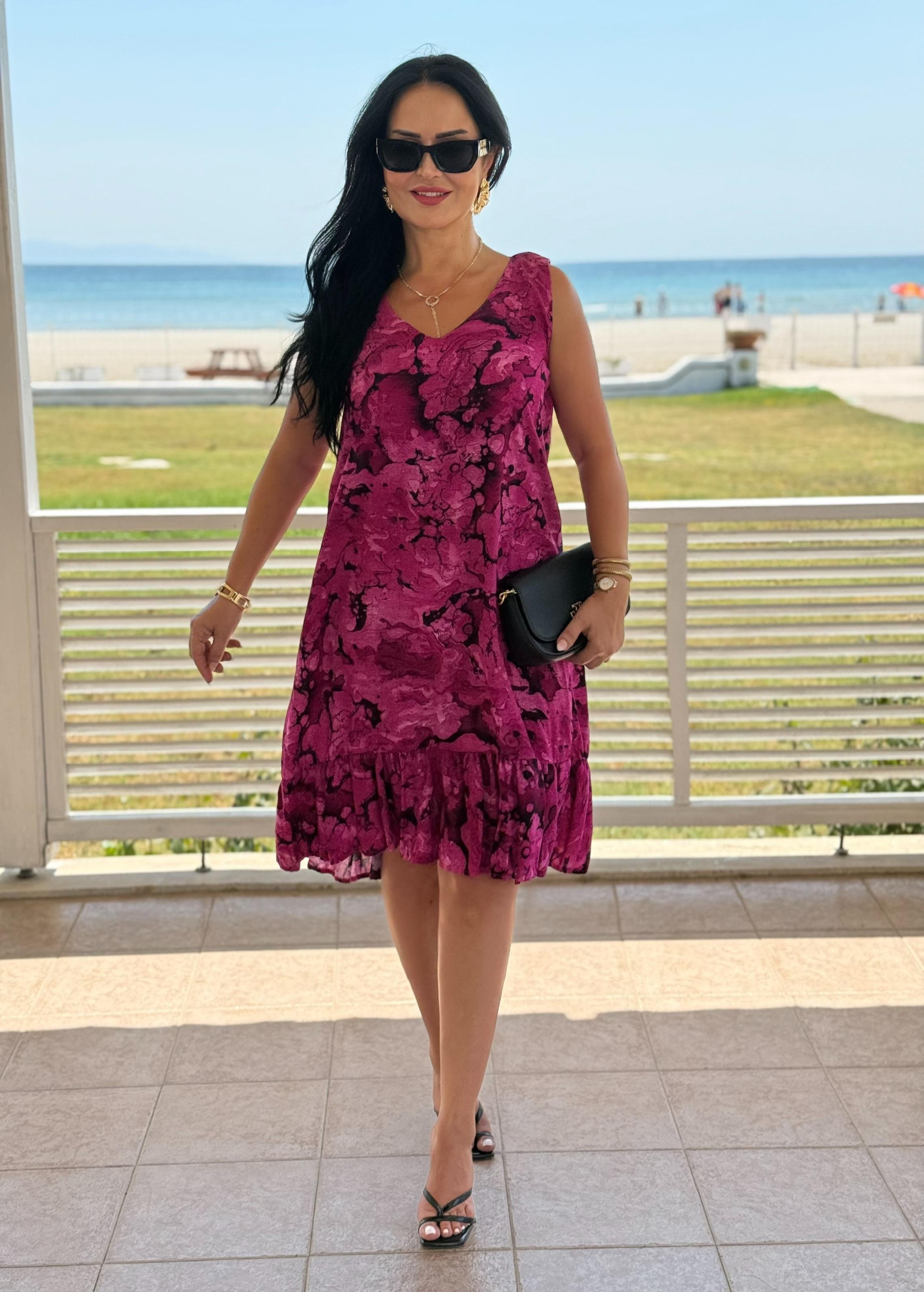 4821  Minso     sıfır kol bisiklet yaka eteği volanlı elbise4821