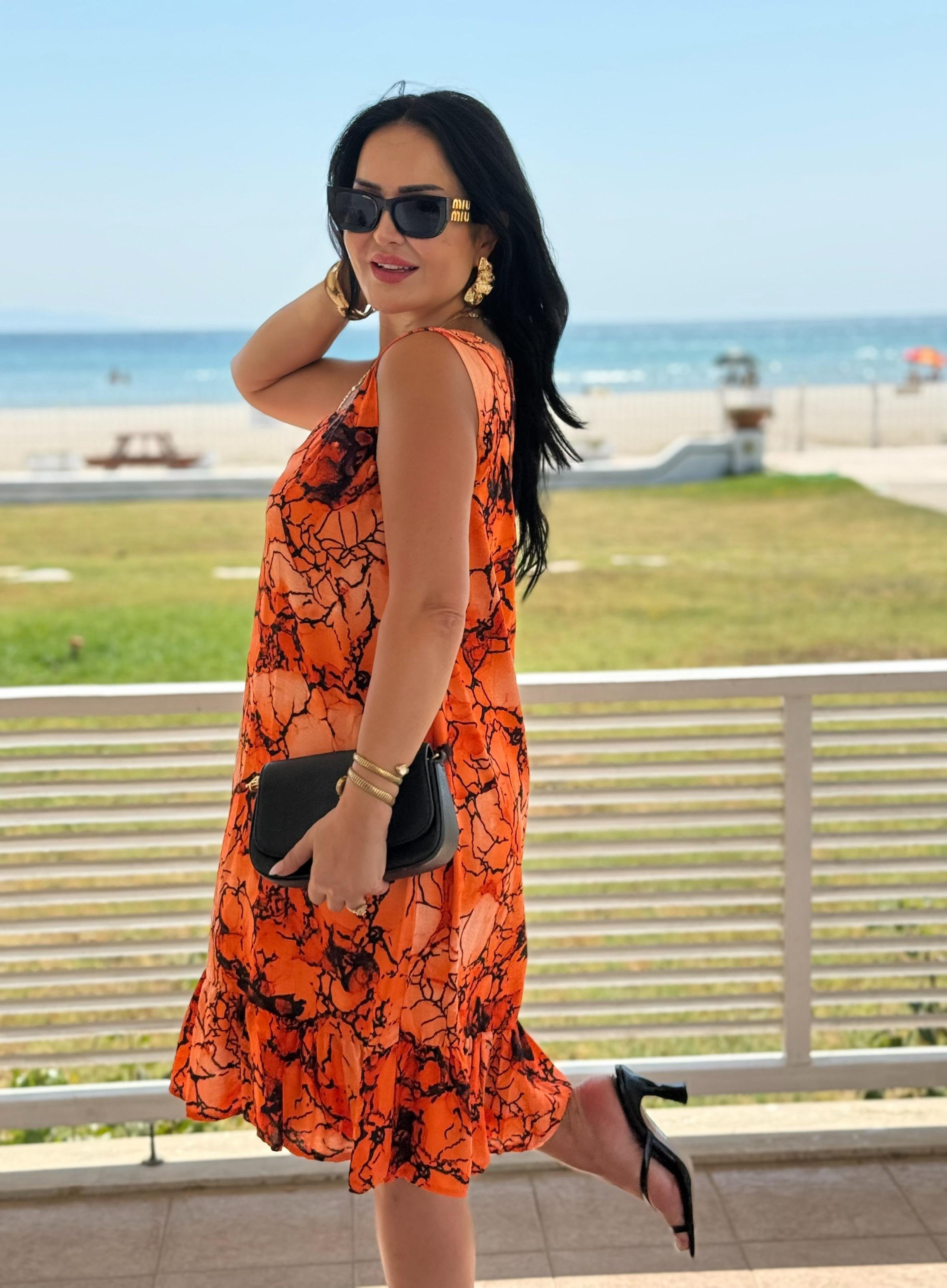 4821  Minso      sıfır kol bisiklet yaka eteği volanlı elbise4821