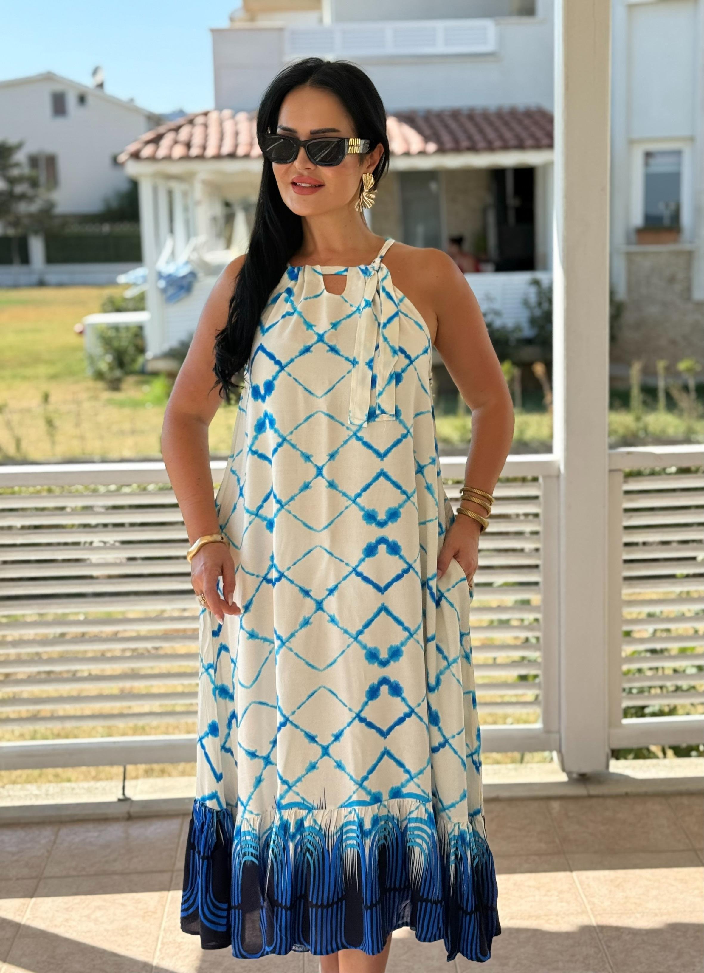 4823 Nore halter   yaka elbise4823