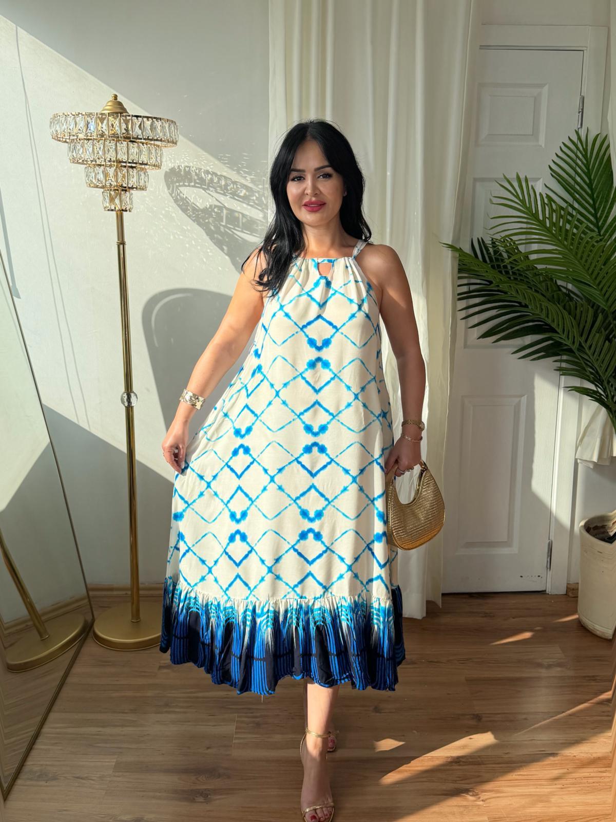 4823 Nore  halter  yaka elbise4823
