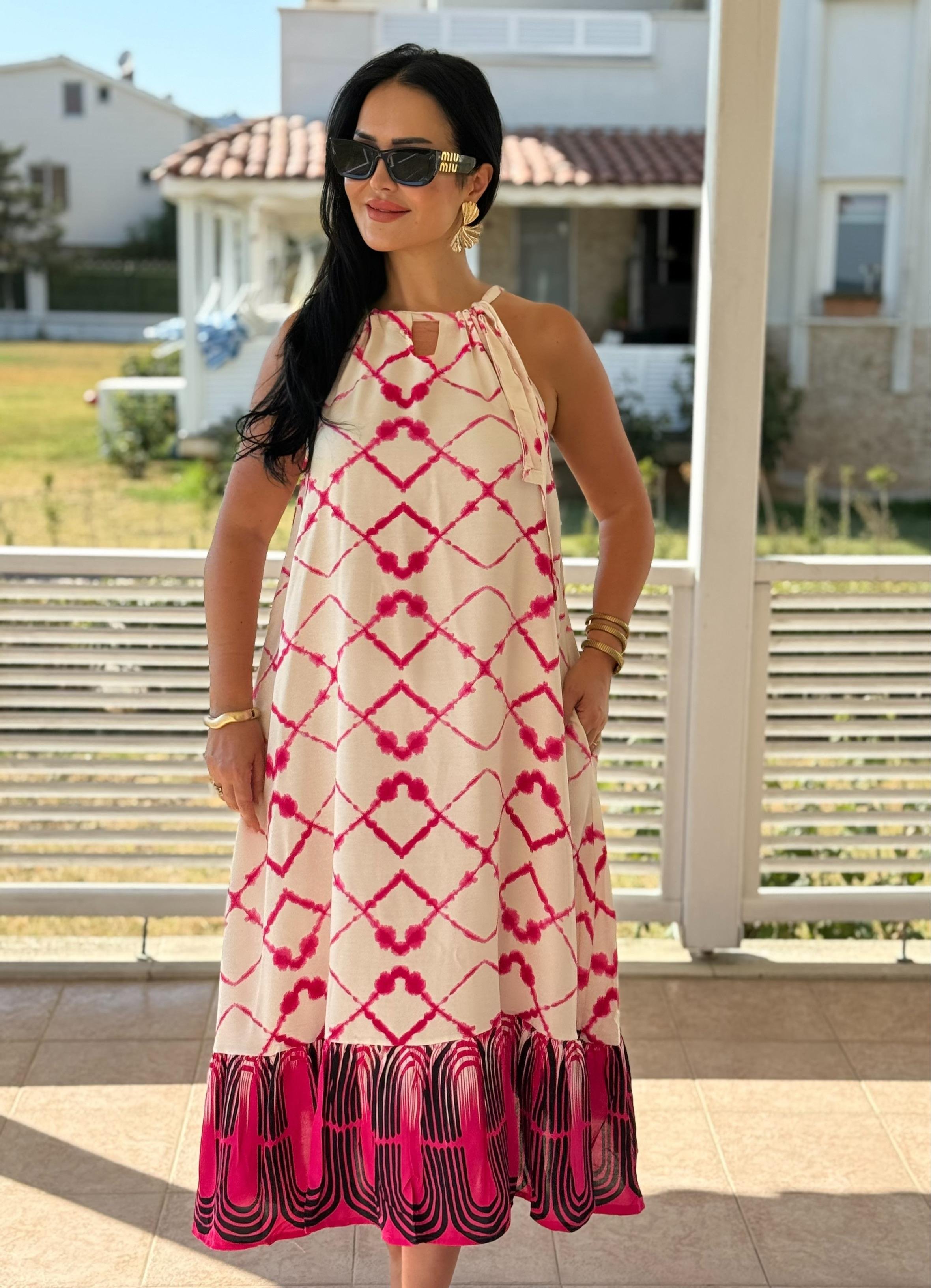 4823 Nore halter yaka elbise4823