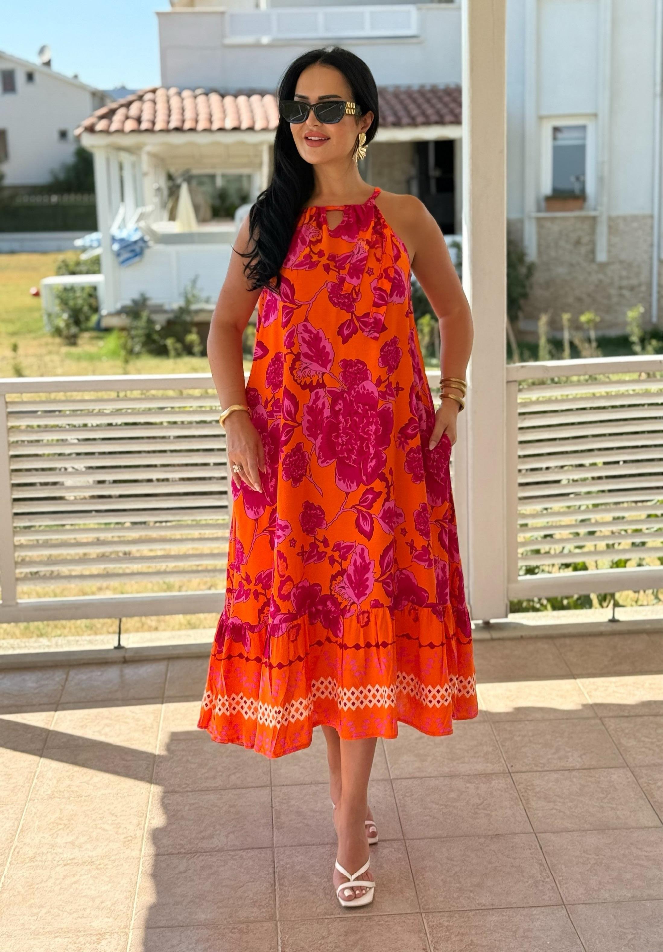 4823 Nore halter  yaka elbise4823