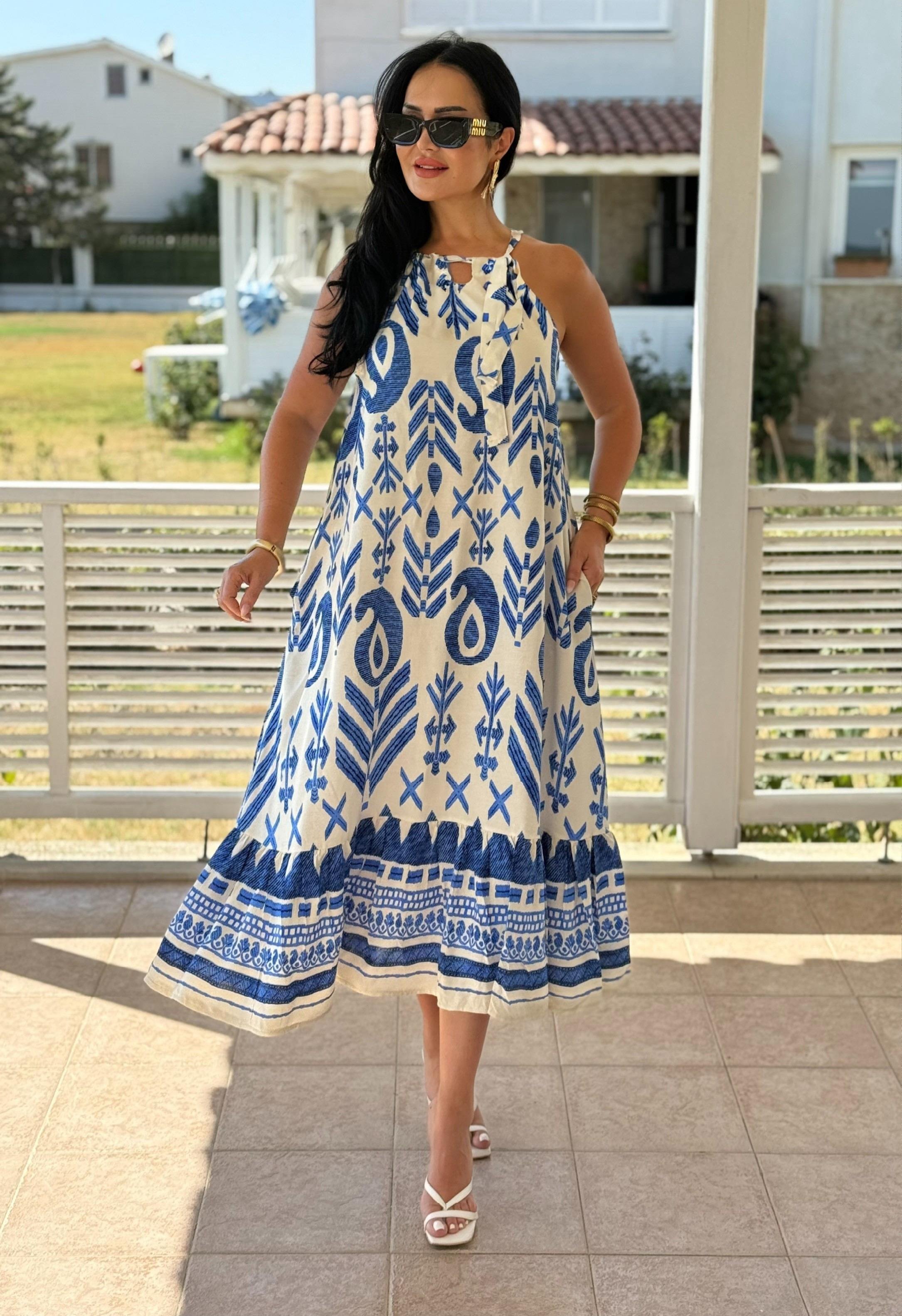 4823 Nore halter    yaka elbise4823