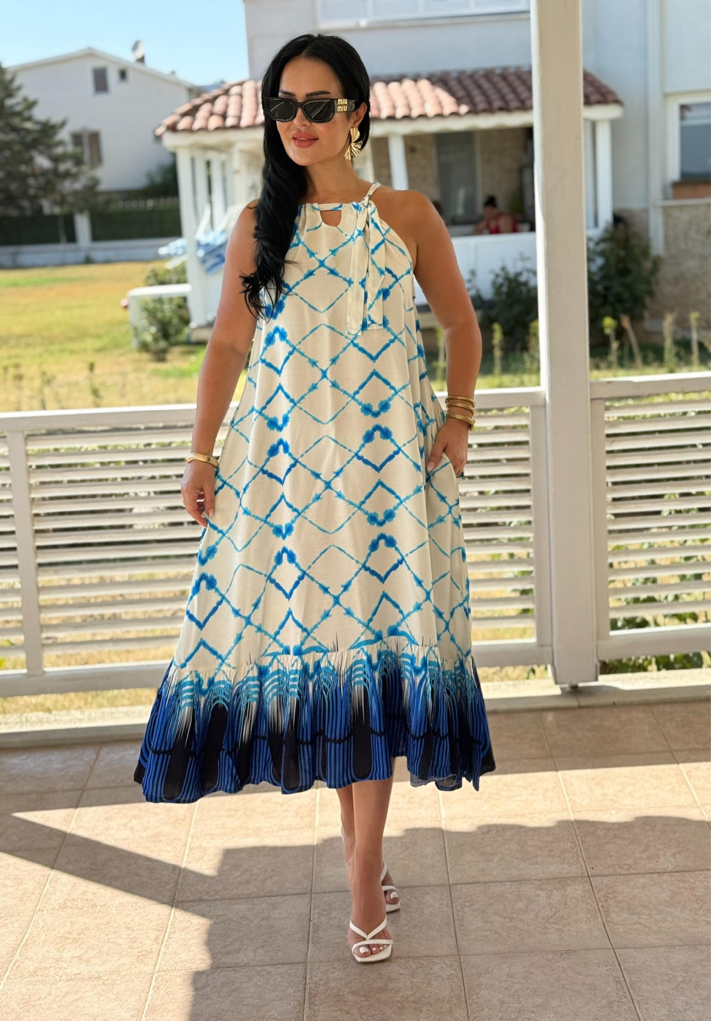 4823 Nore halter   yaka elbise4823