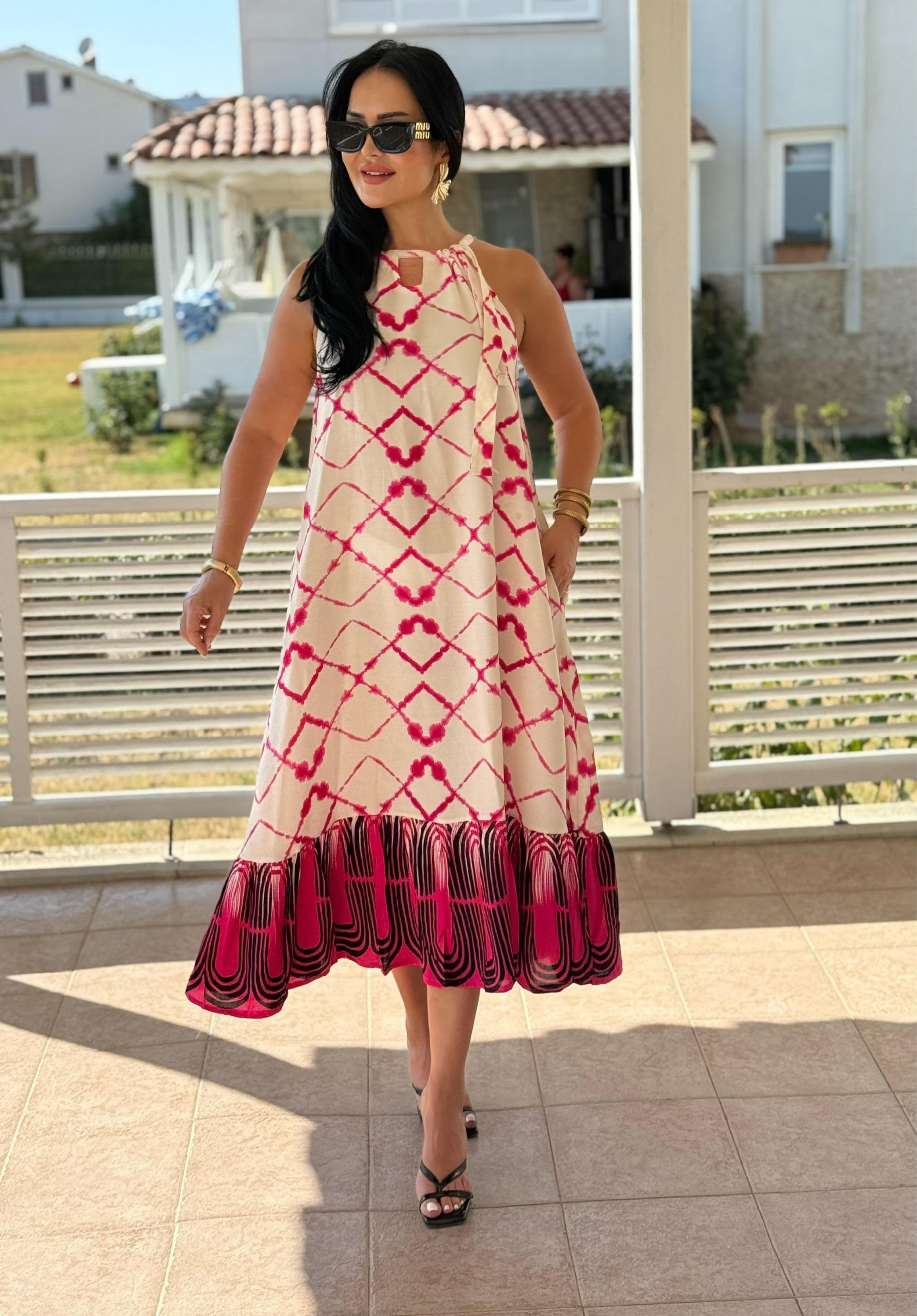 4823 Nore halter yaka elbise4823