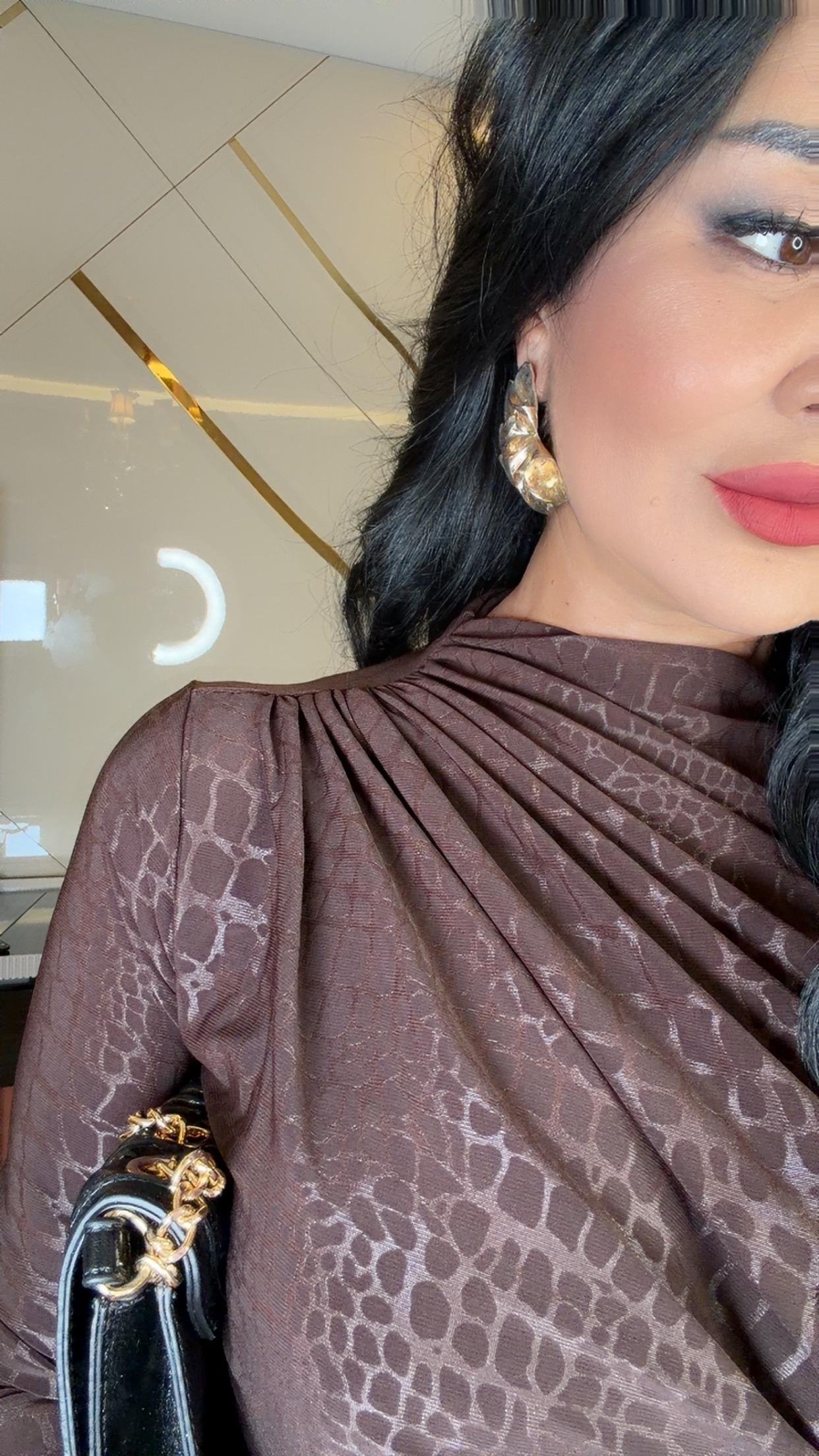 4873 Nuve       kahverengi parlak bluz 4873