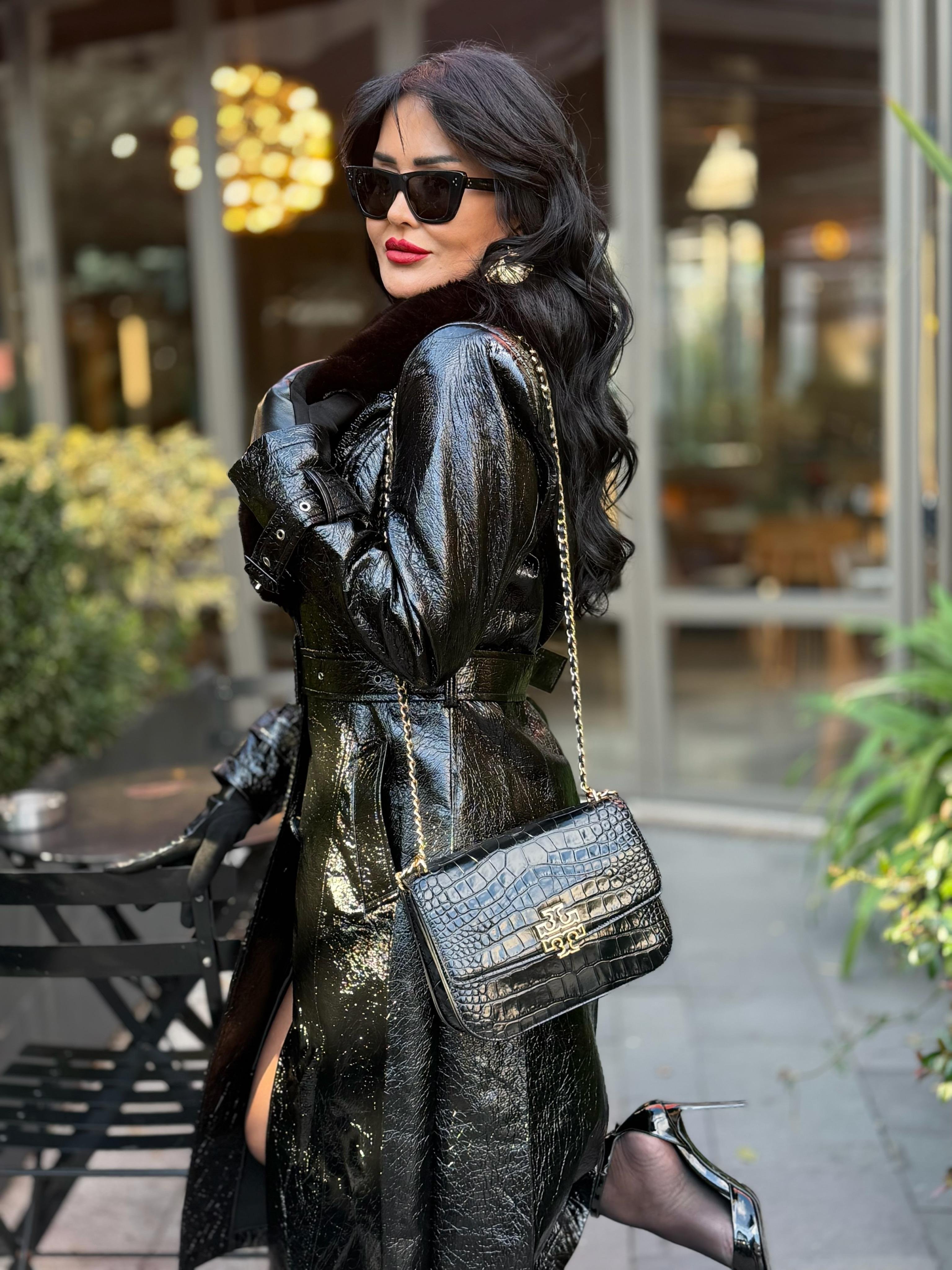 4874 Sienne parçalı deri kaban4874