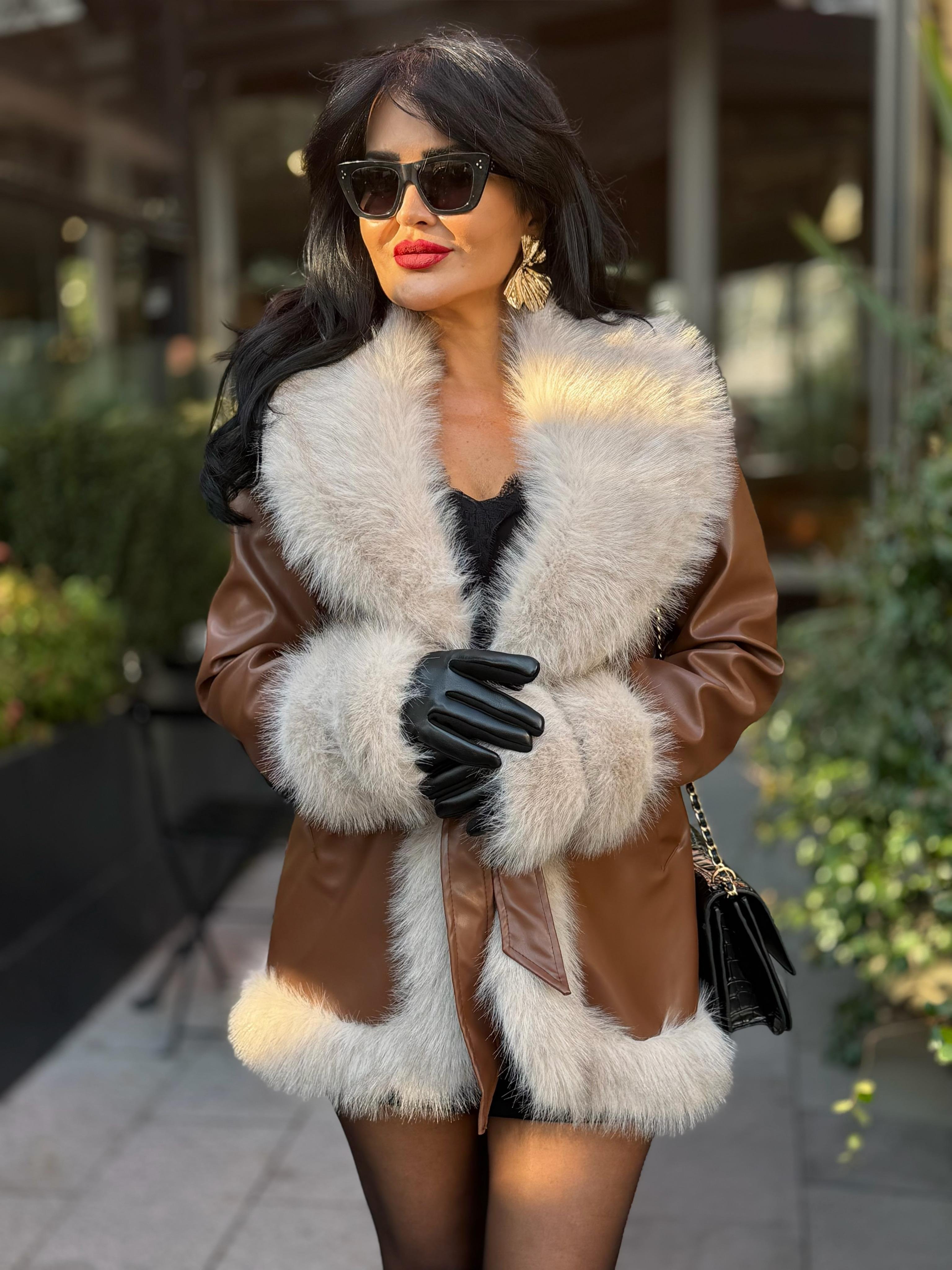 4879 Perry kahverengi deri ceket4879