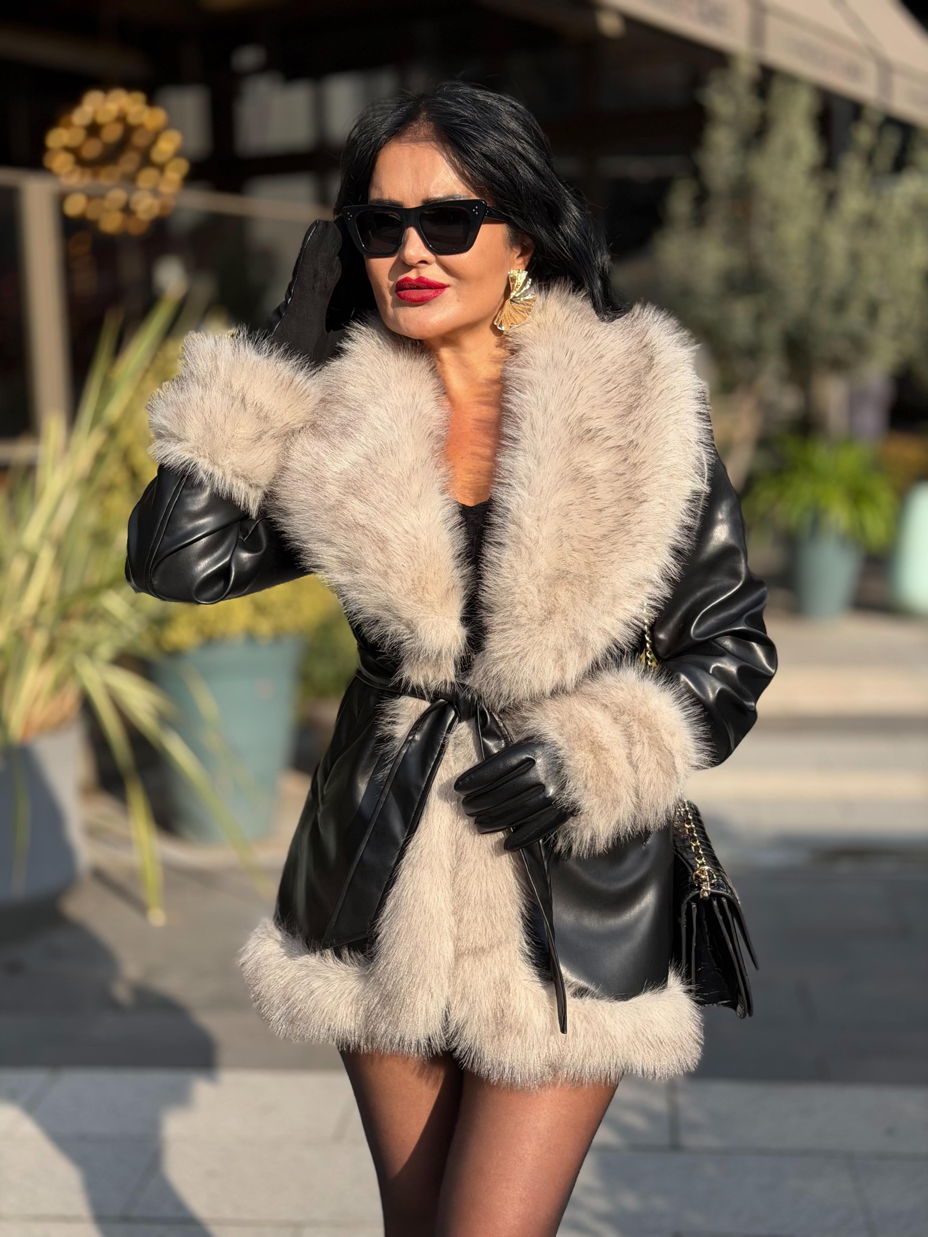 4879 Perry siyah deri ceket4879