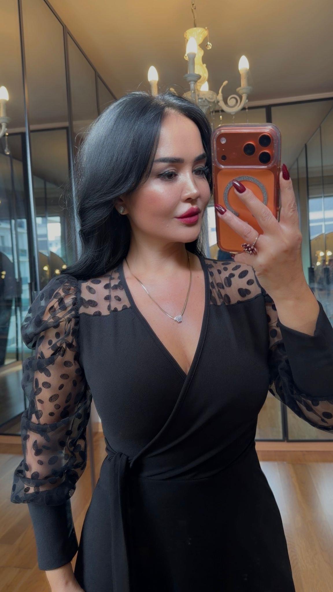 4902 Olivia Siyah Elbise4902