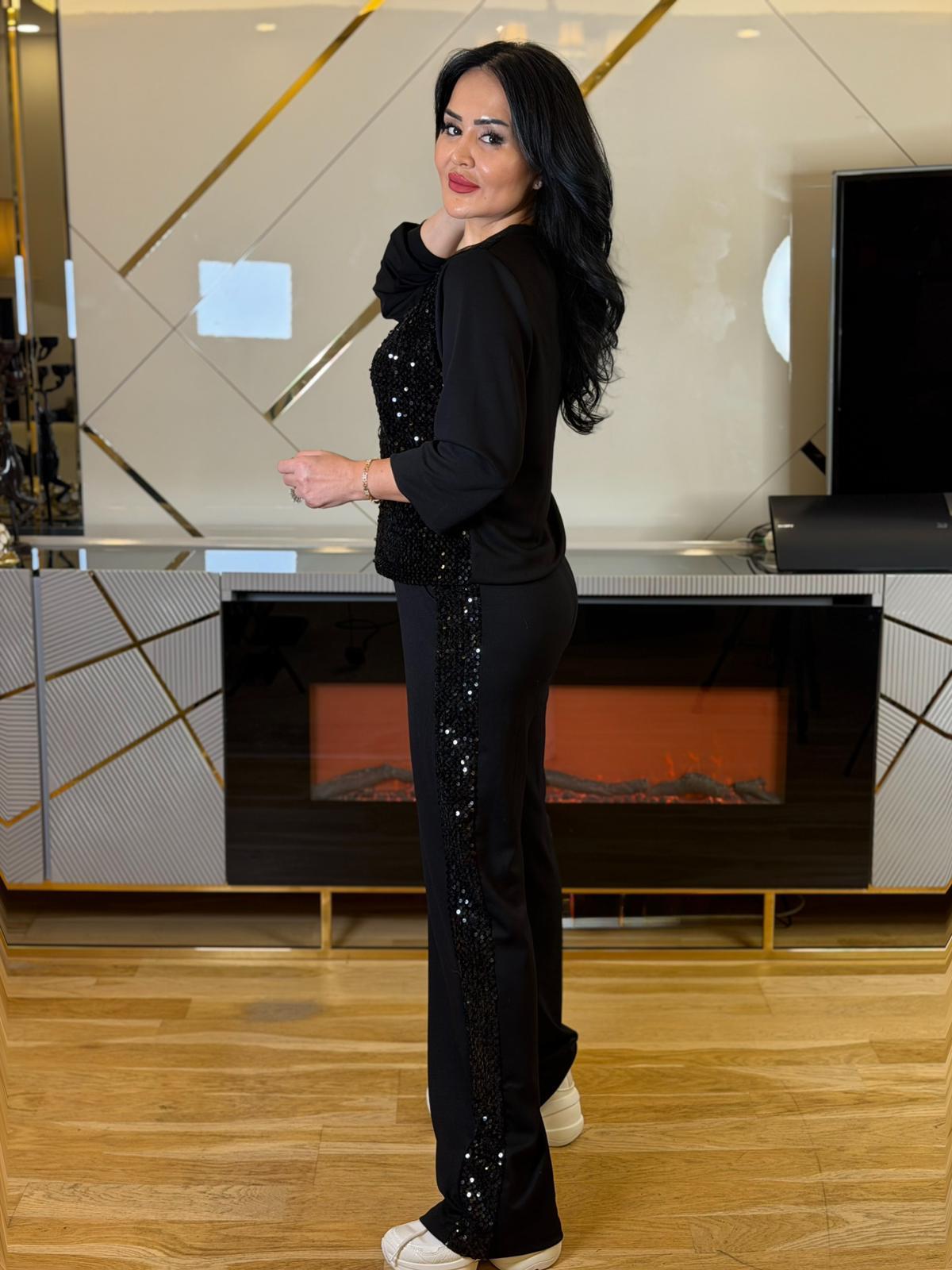 4919 Ross  payetli palazzo paça eşofman takım4919