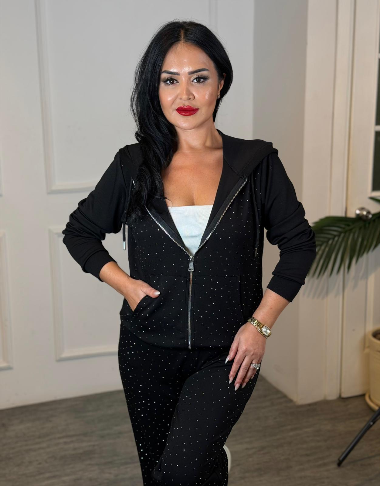 4951 Sofia taşlı siyah takım4951