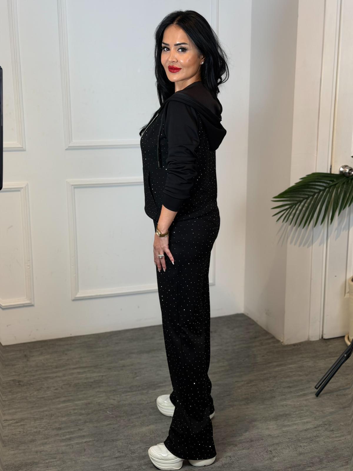 4951 Sofia taşlı siyah takım4951