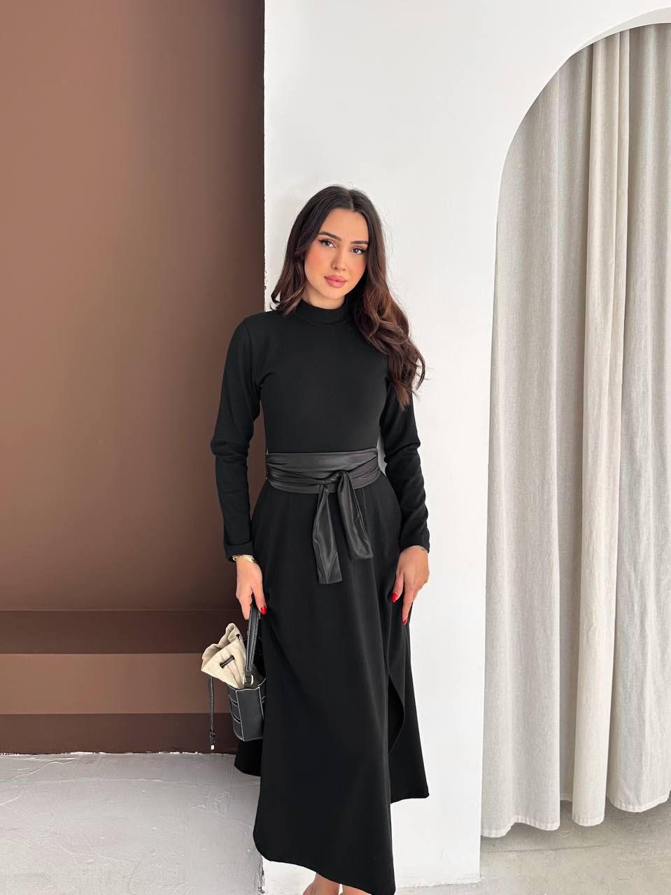 4963 Elian siyah elbise4963
