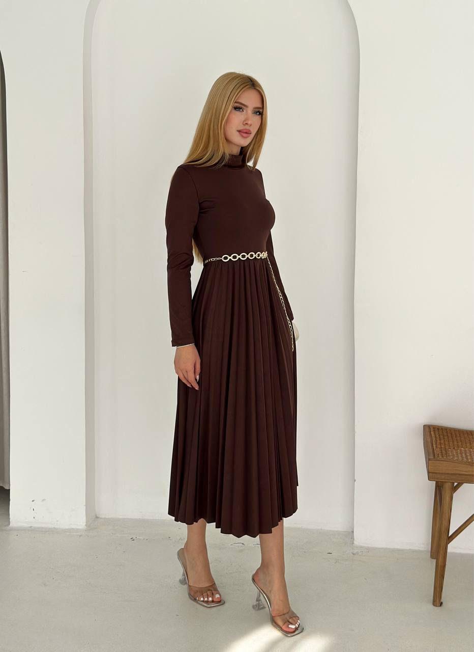 4964 Estelle kahverengi elbise4964