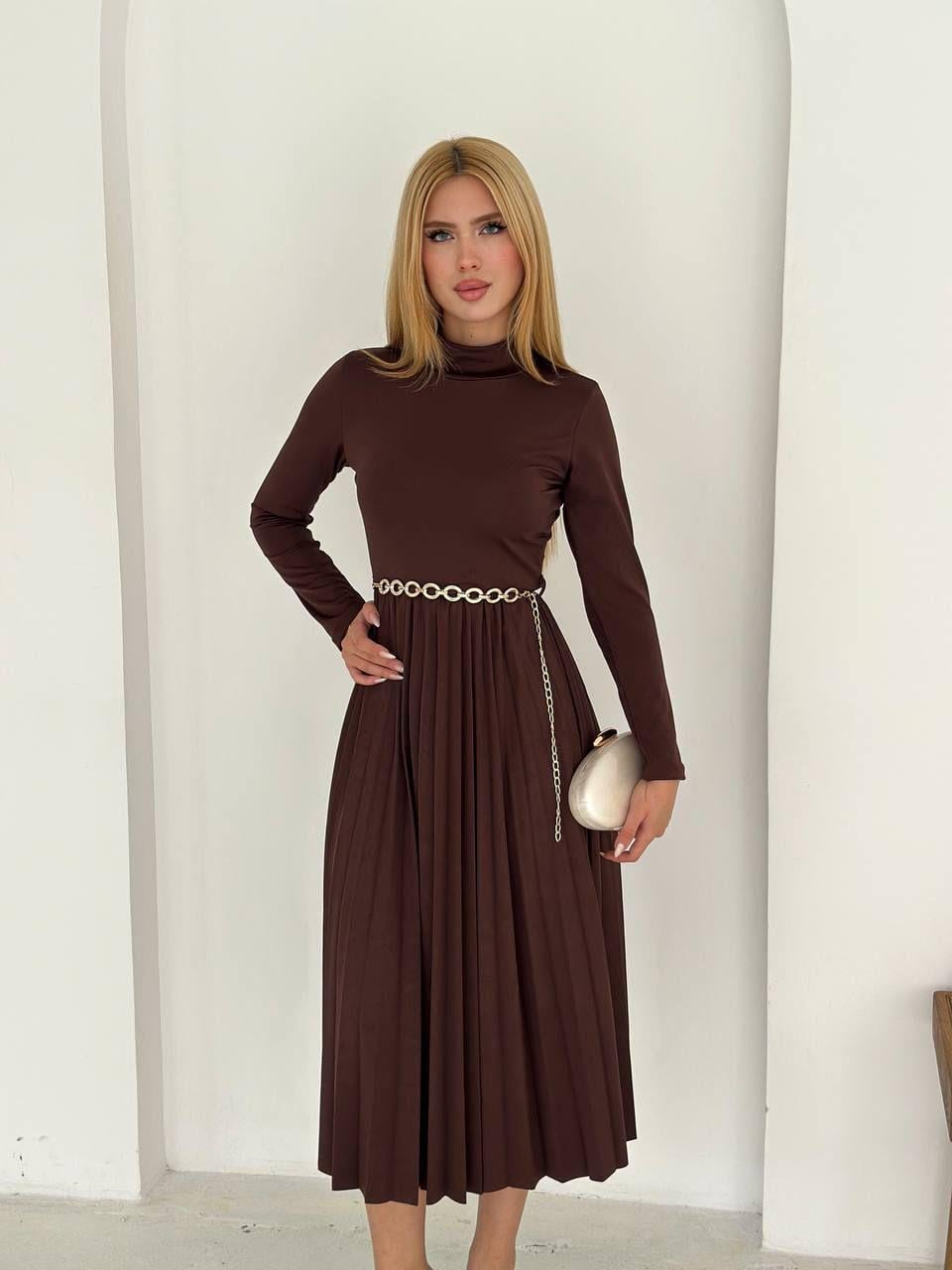 4964 Estelle kahverengi elbise4964