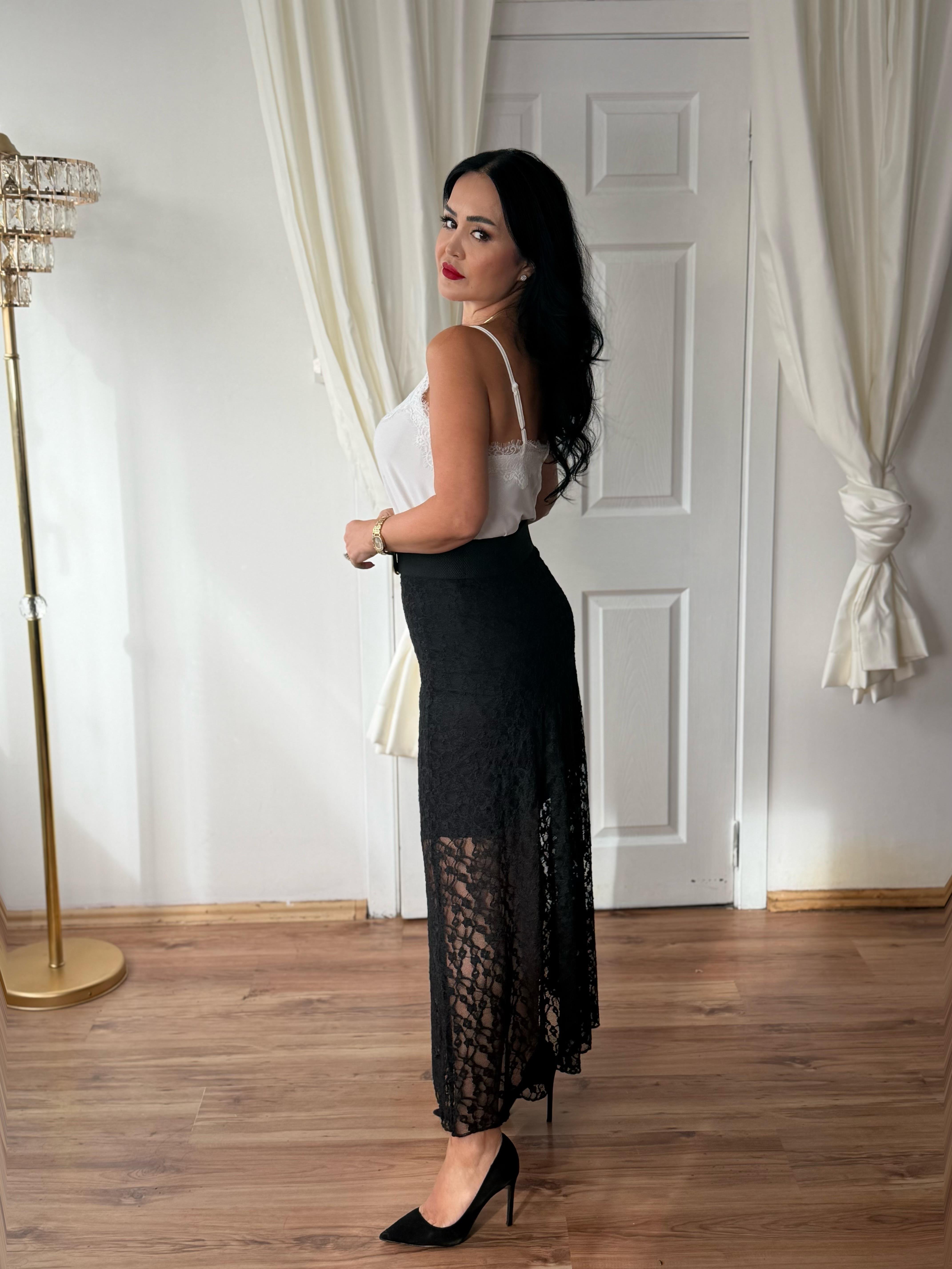 4966 Flora siyah dantel etek4966