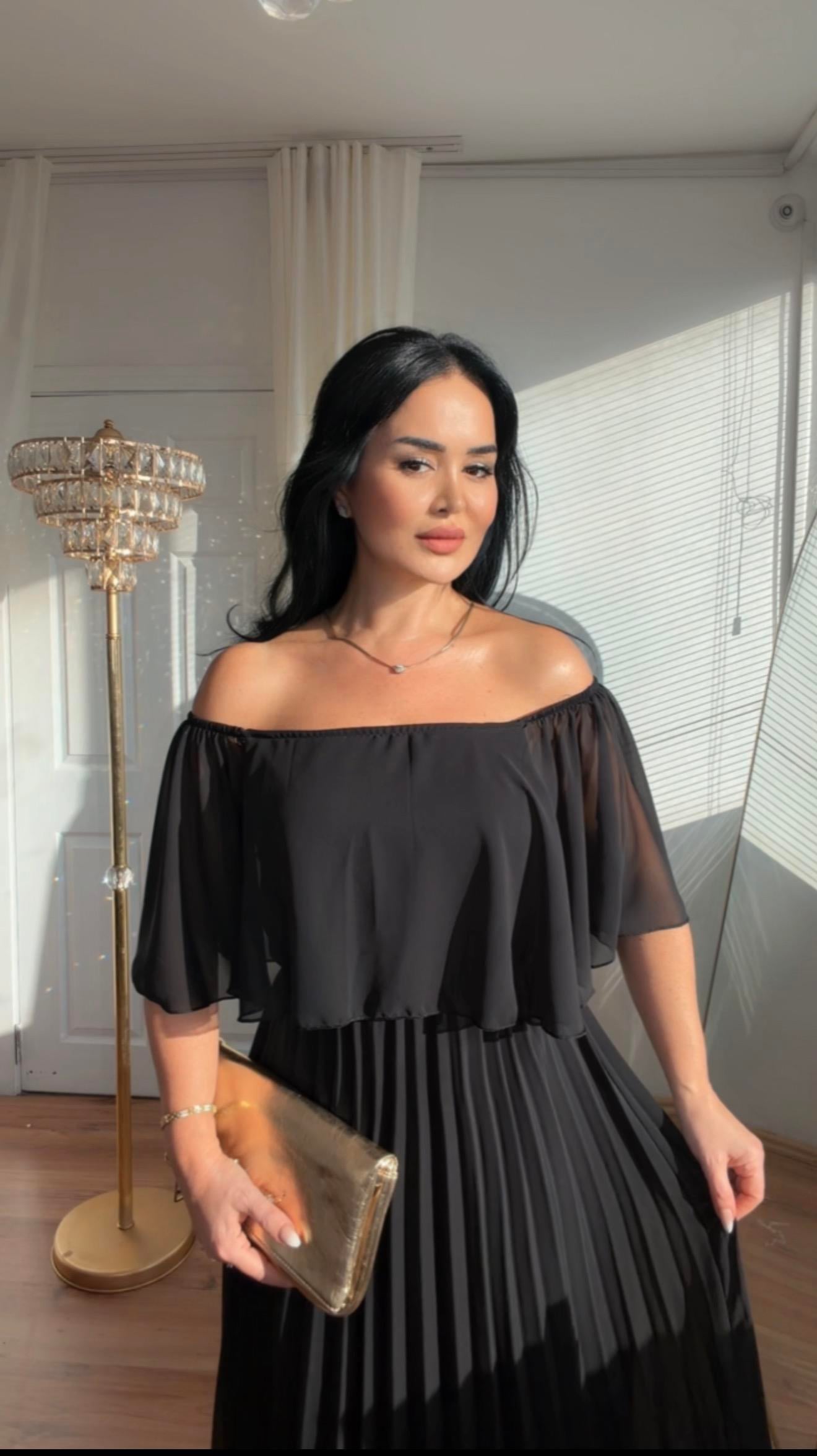 5001 Marven  Siyah Elbise5001