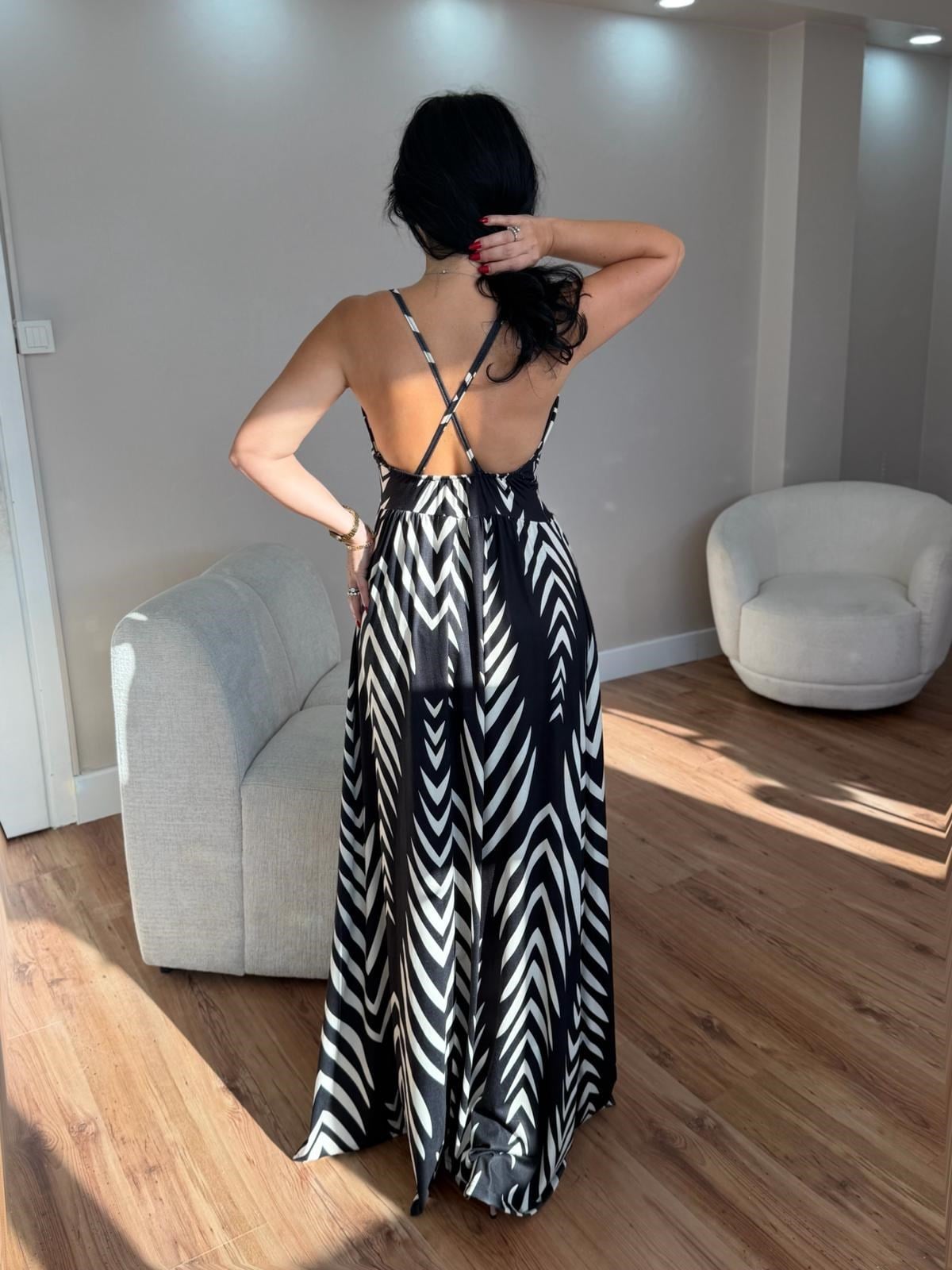5032 Eflin Siyah Elbise5032