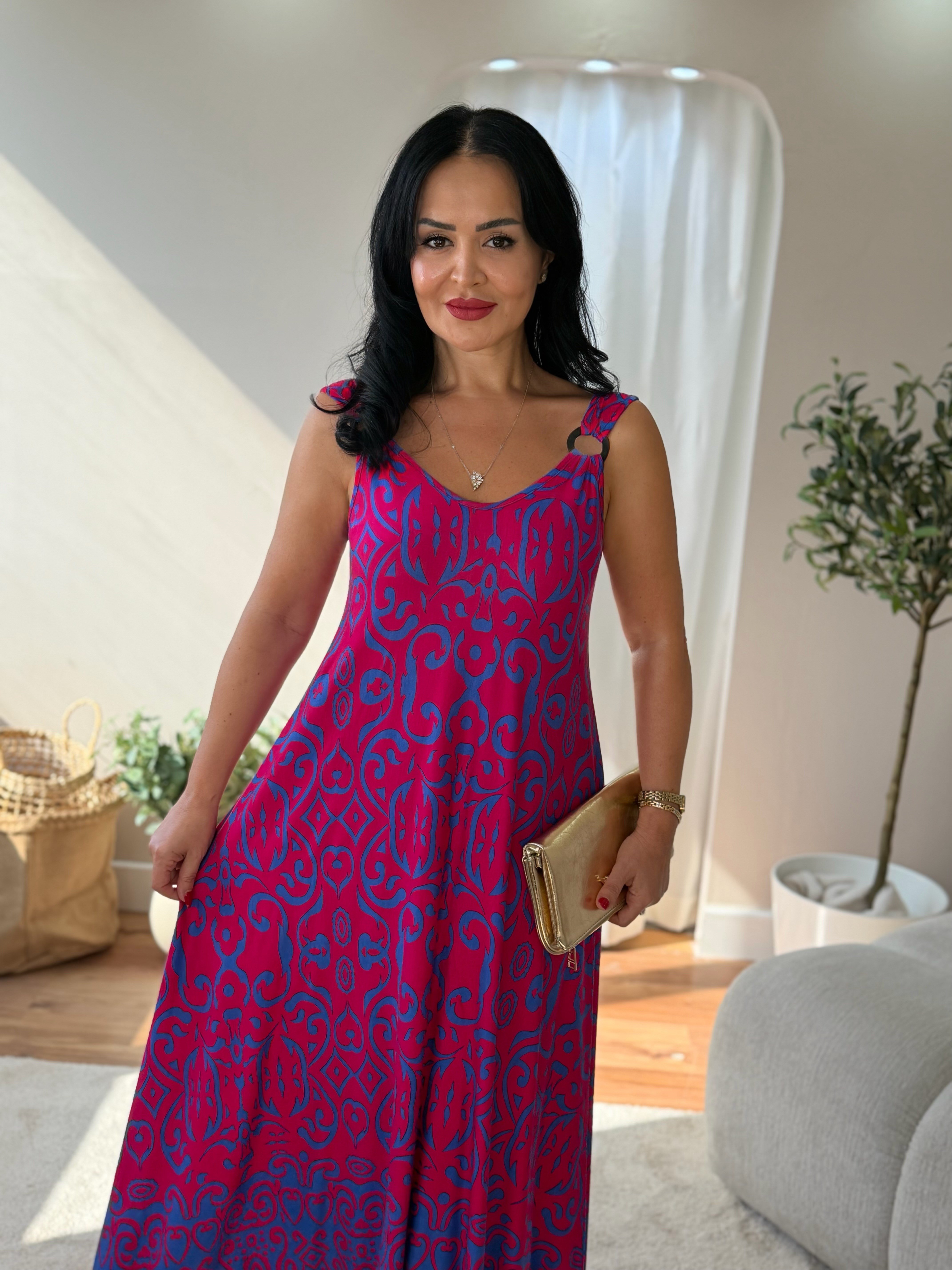 5033 Pembe Halka Detaylı Elbise5033