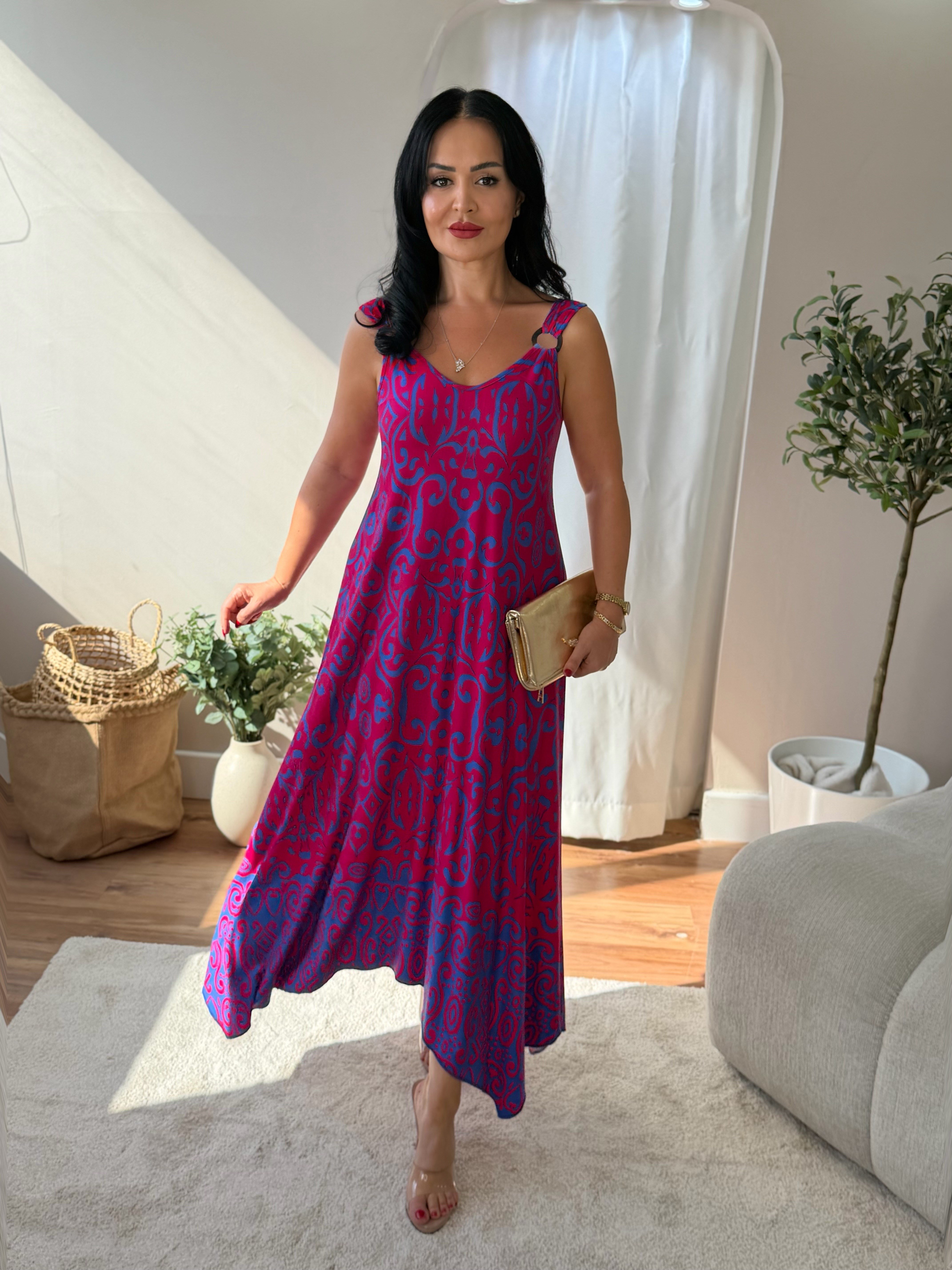 5033 Pembe Halka Detaylı Elbise5033