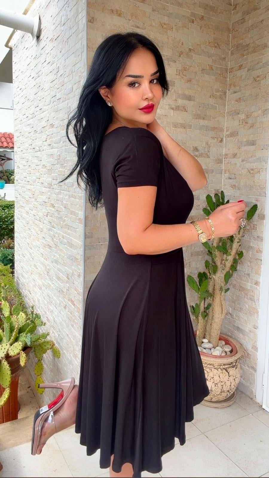 5060 Angel Siyah Elbise 5060
