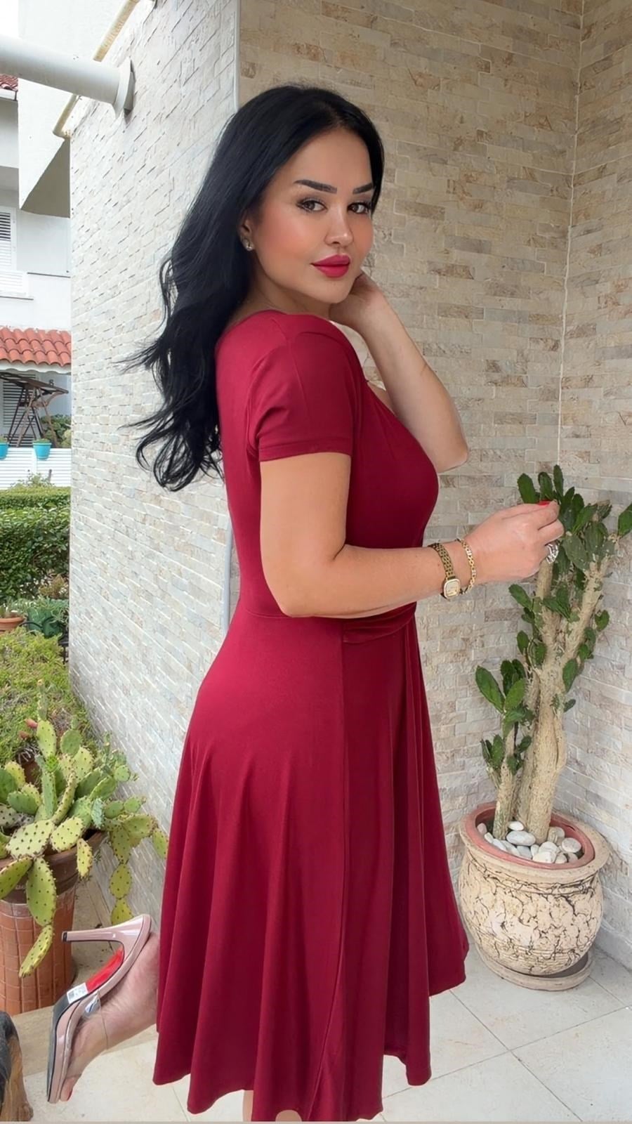 5061 Angel Bordo  Elbise 5061