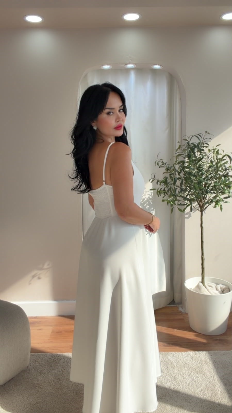 5066 Wanda  Beyaz Elbise5066