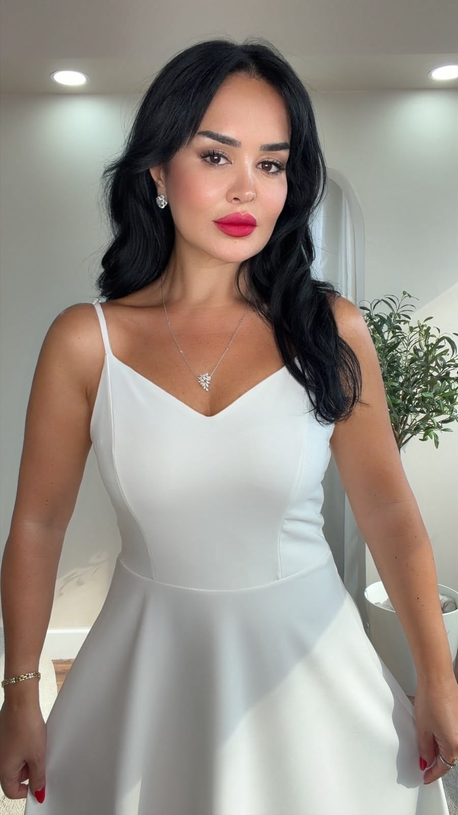 5066 Wanda  Beyaz Elbise5066