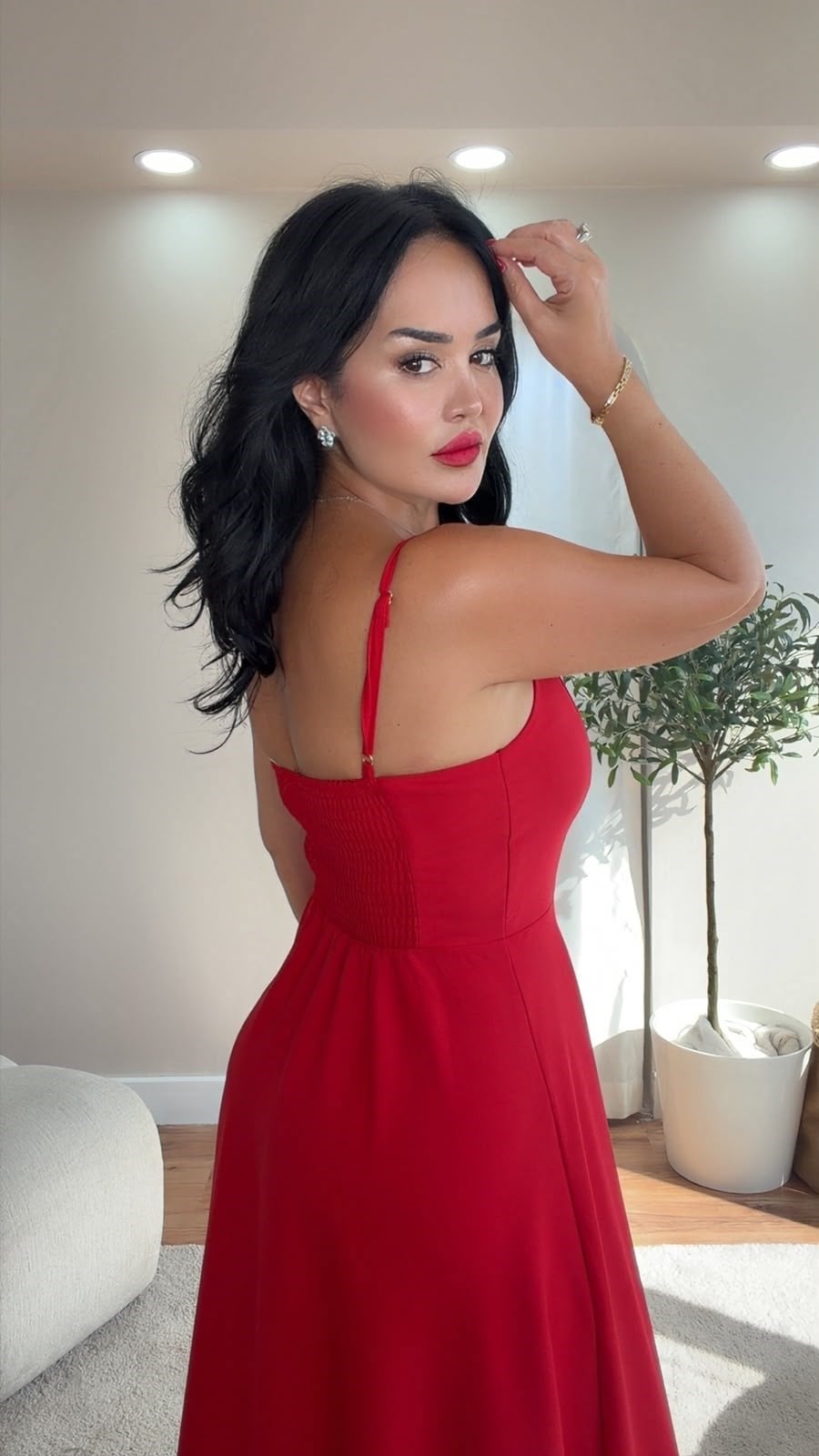 5066 Wanda  Kırmızı Elbise5066