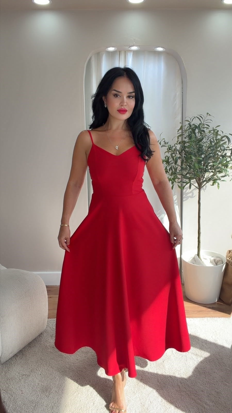 5066 Wanda  Kırmızı Elbise5066