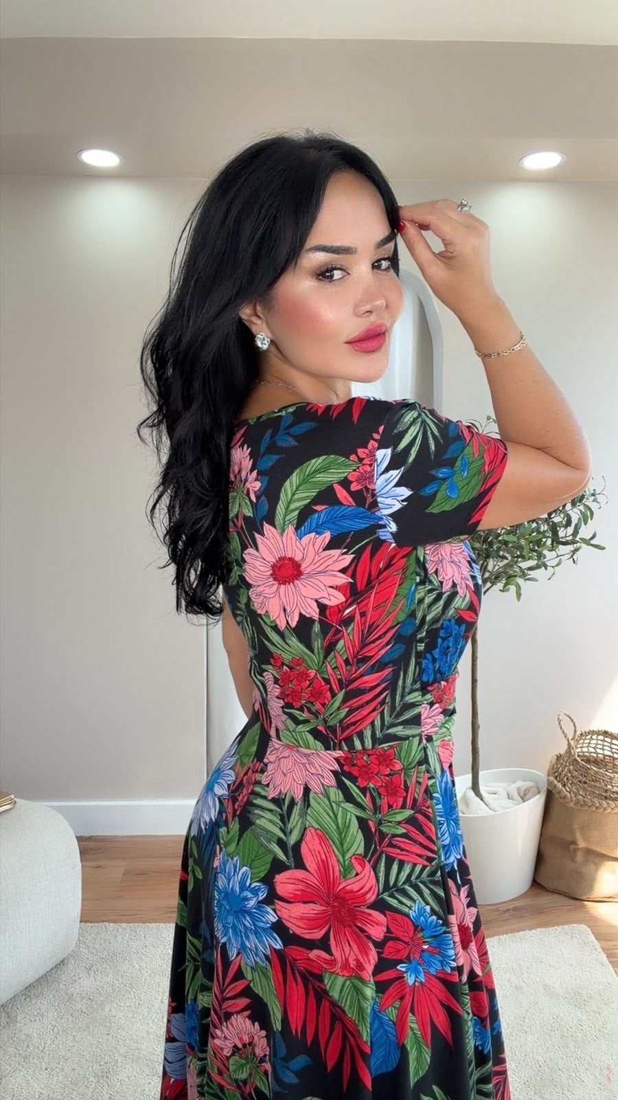 5067 Bonita Çiçek Desenli Elbise5067