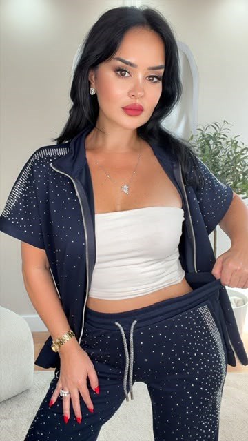 5069 Rena Taşlı Lacivert Eşofman Takımı5069