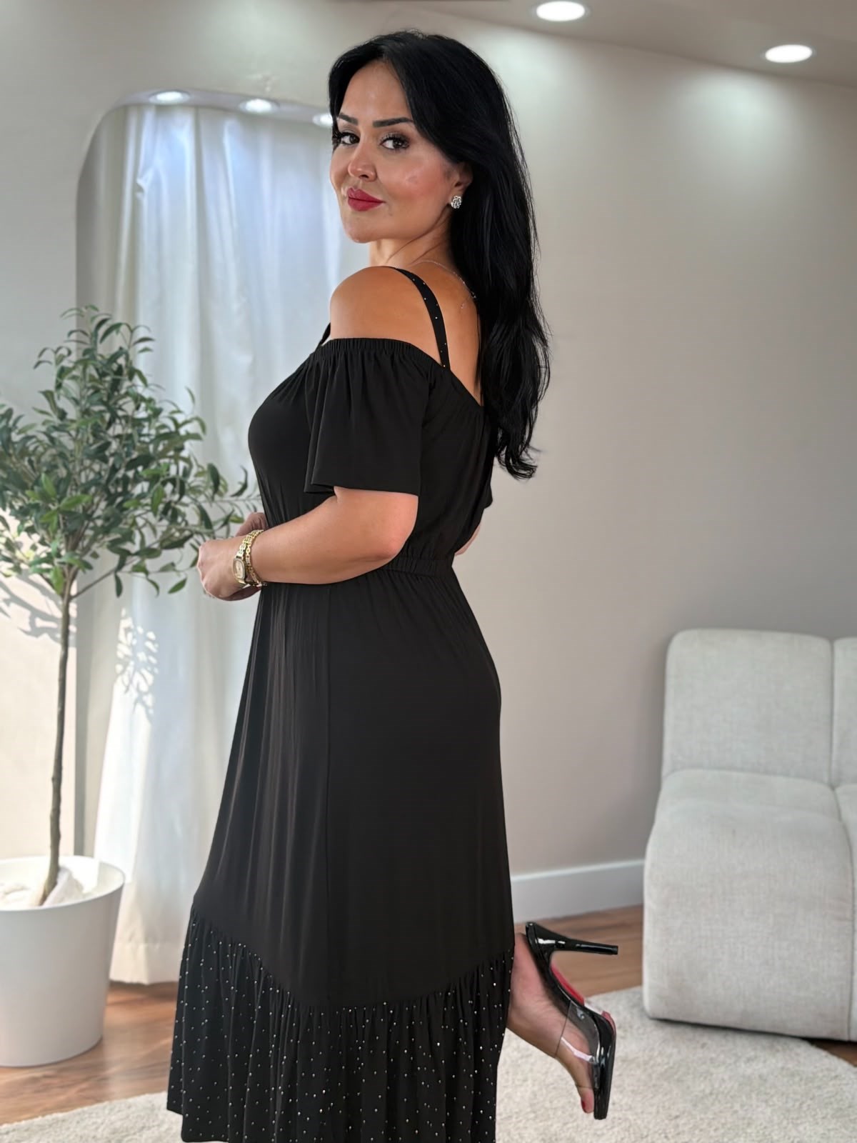 5071 Ruth omuz dekolteli elbise5071