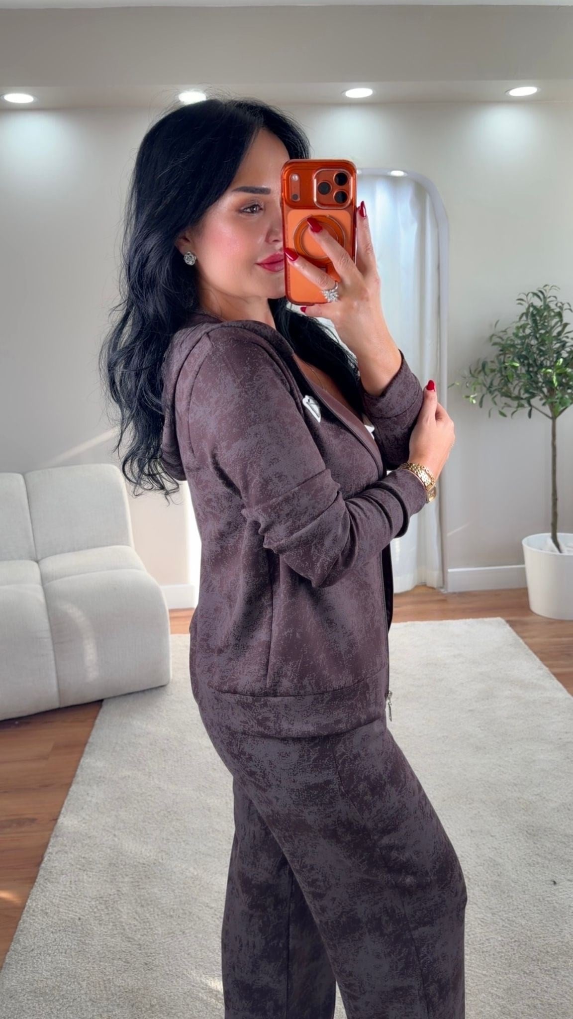 5088 Lancome kahverengi eşofman takım5088