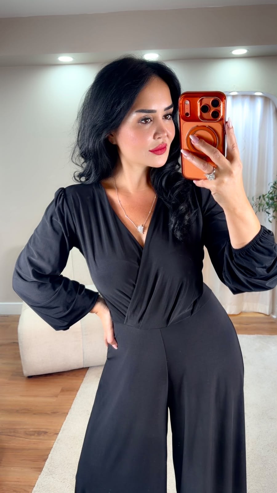 6021 Shine Siyah Tulum6021
