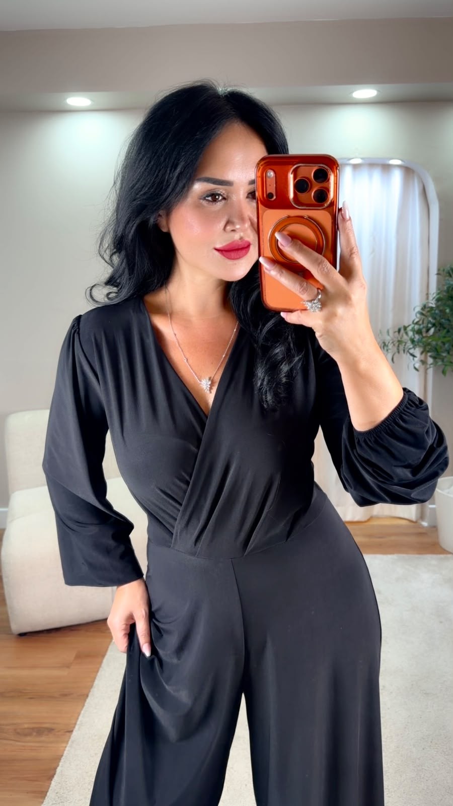 6021 Shine Siyah Tulum6021