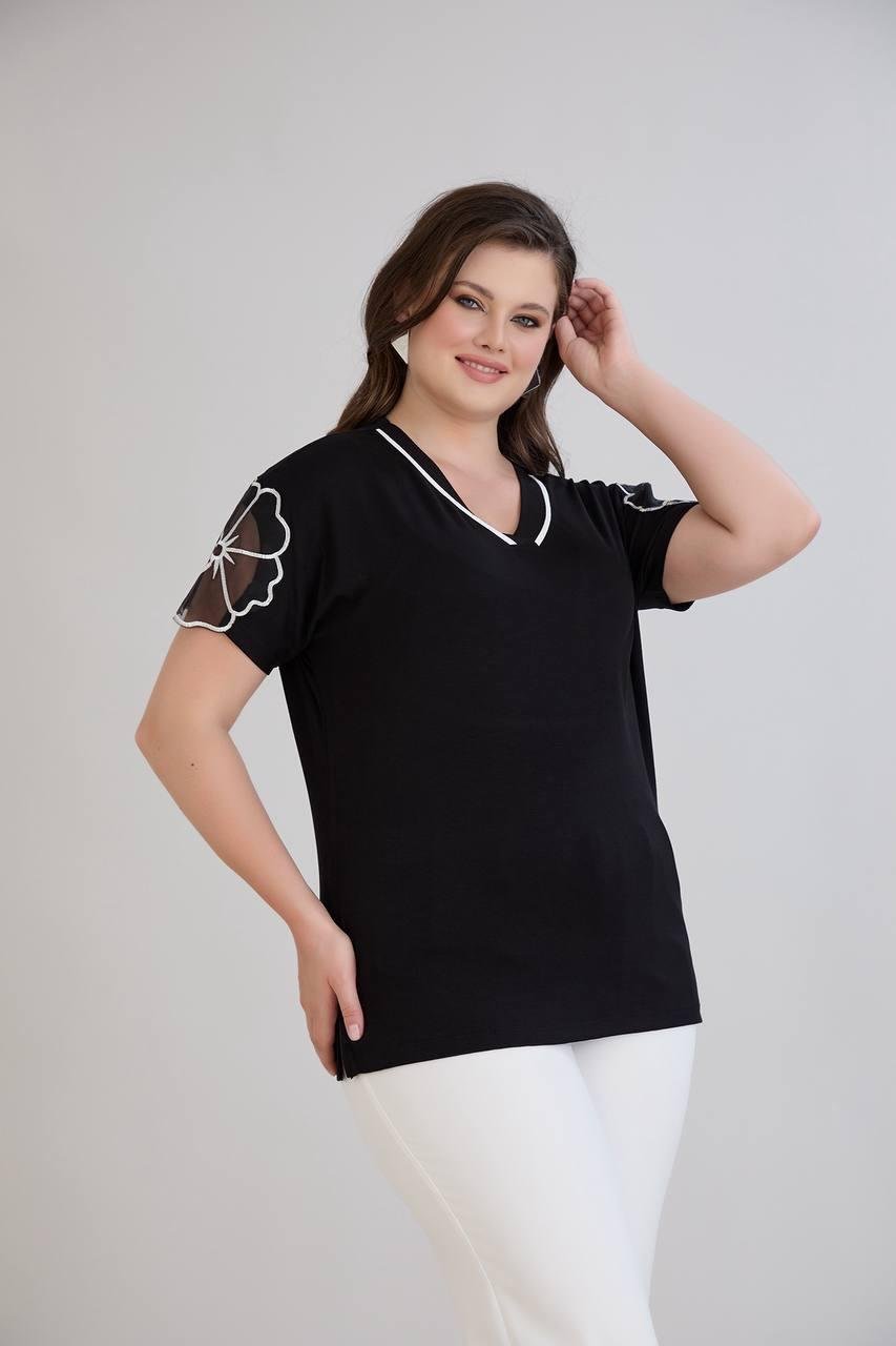 Flower kol detaylı bluzCRV