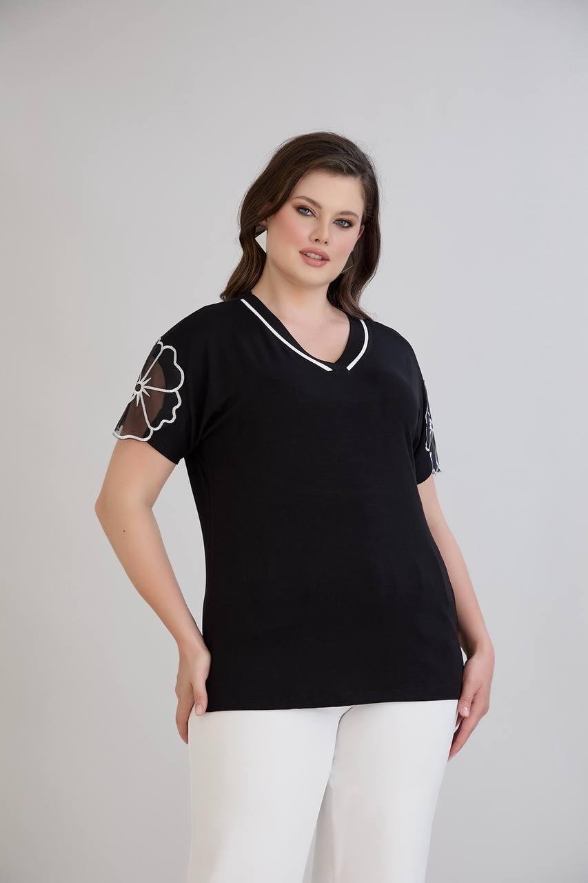 Flower kol detaylı bluzCRV