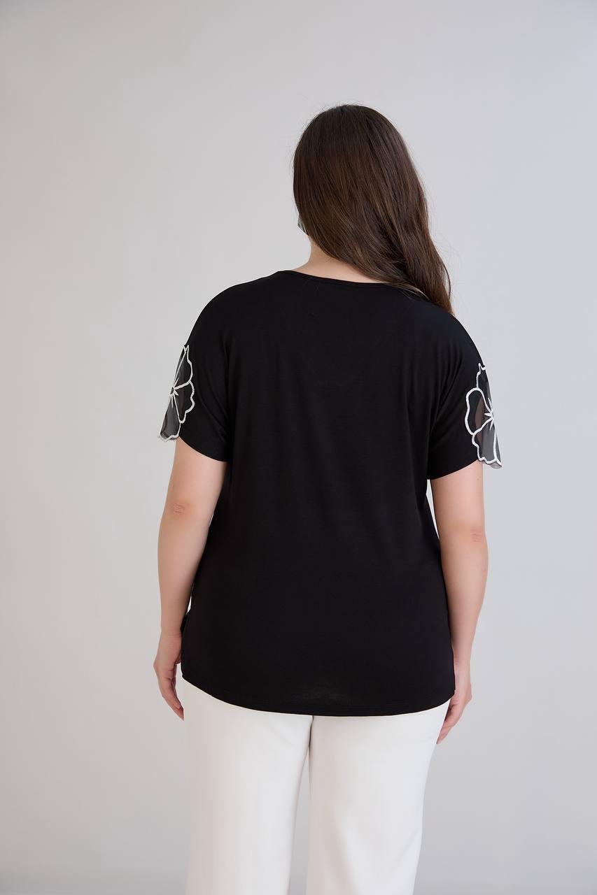 Flower kol detaylı bluzCRV