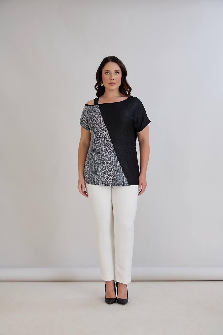 Nova Leopar Detaylı BluzCRV