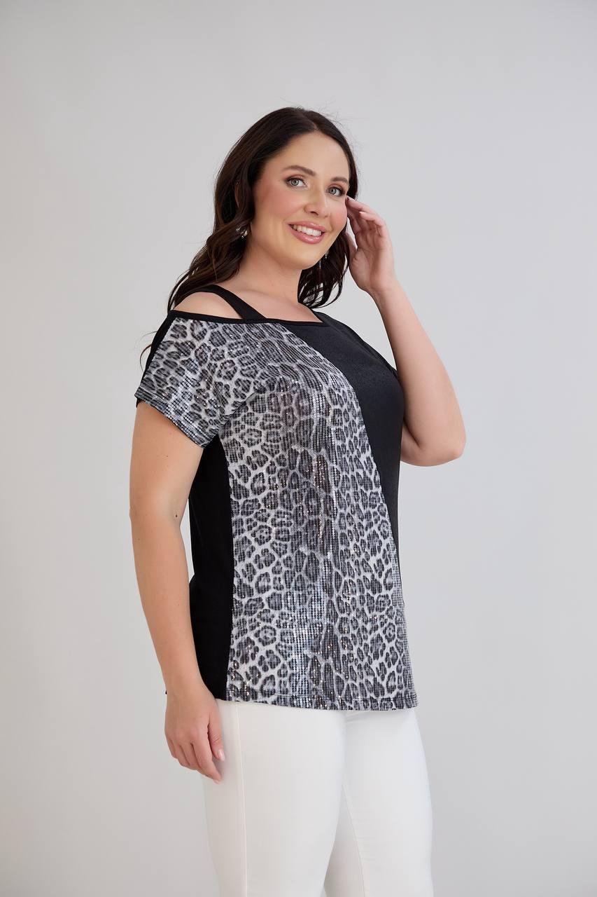 Nova Leopar Detaylı BluzCRV