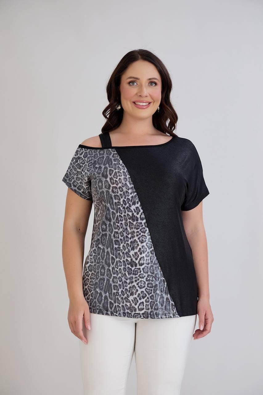 Nova Leopar Detaylı BluzCRV