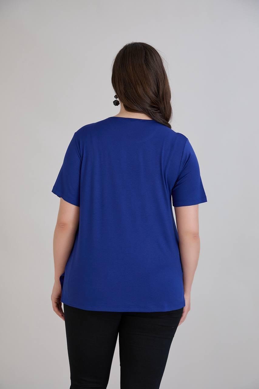 Starla Saks Mavisi Taşlı BluzCRV